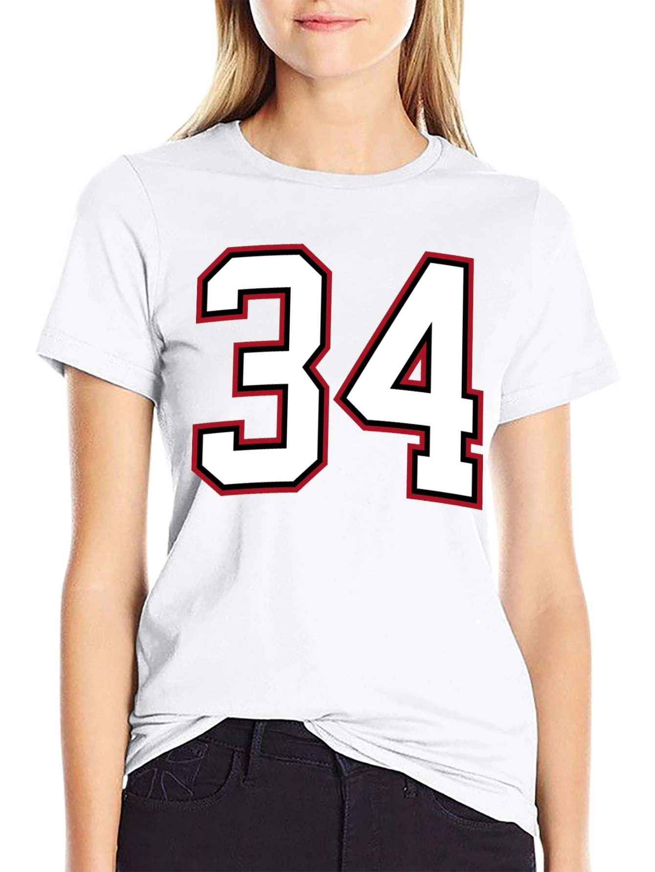 Jersey Number 34 Black T-Shirt
