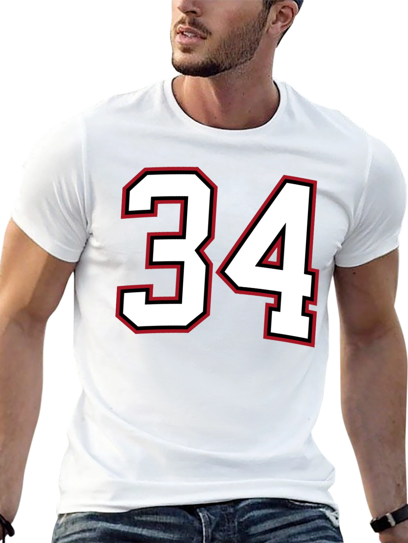 Jersey Number 34 Black T-Shirt