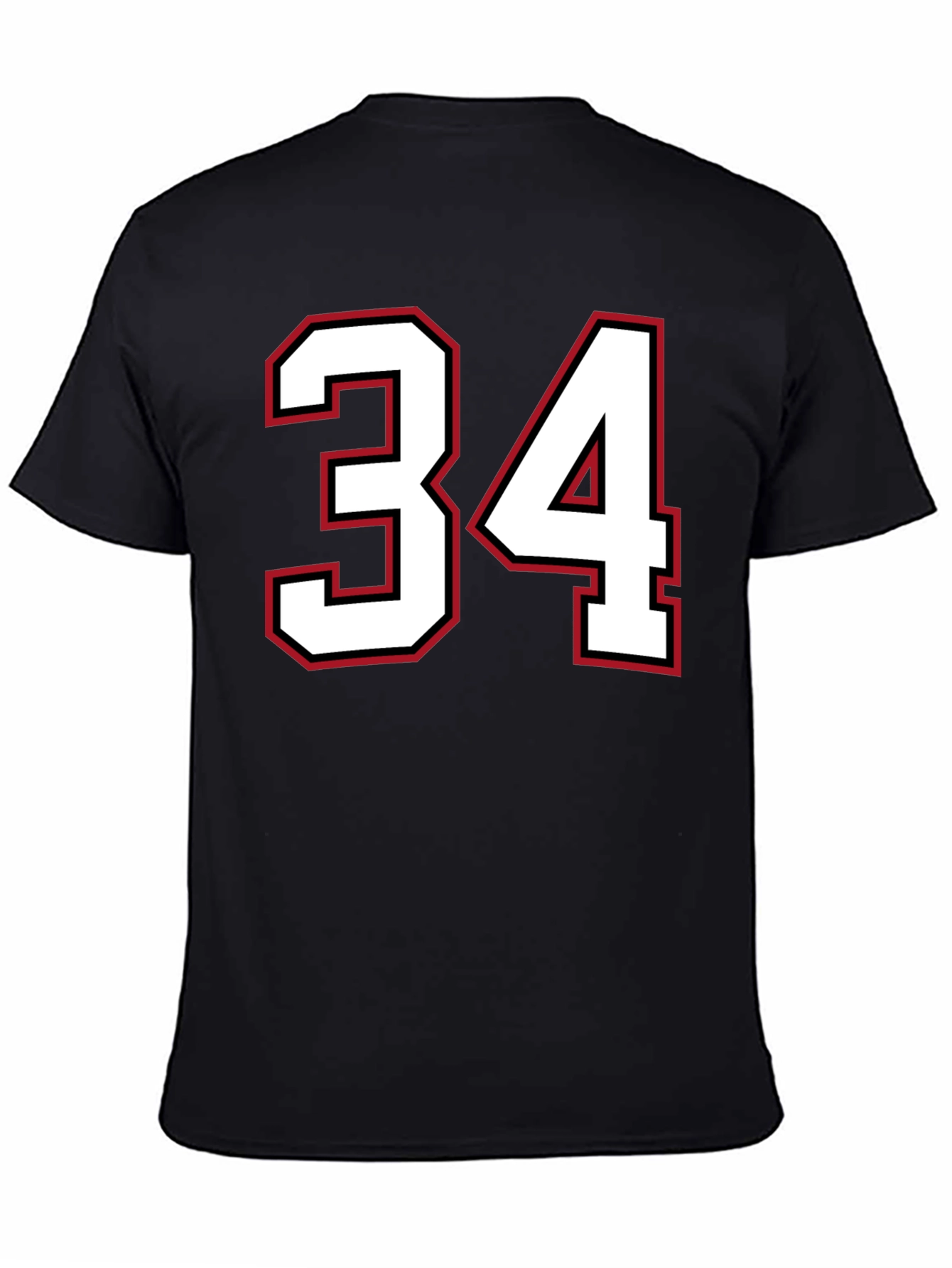 Jersey Number 34 Black T-Shirt