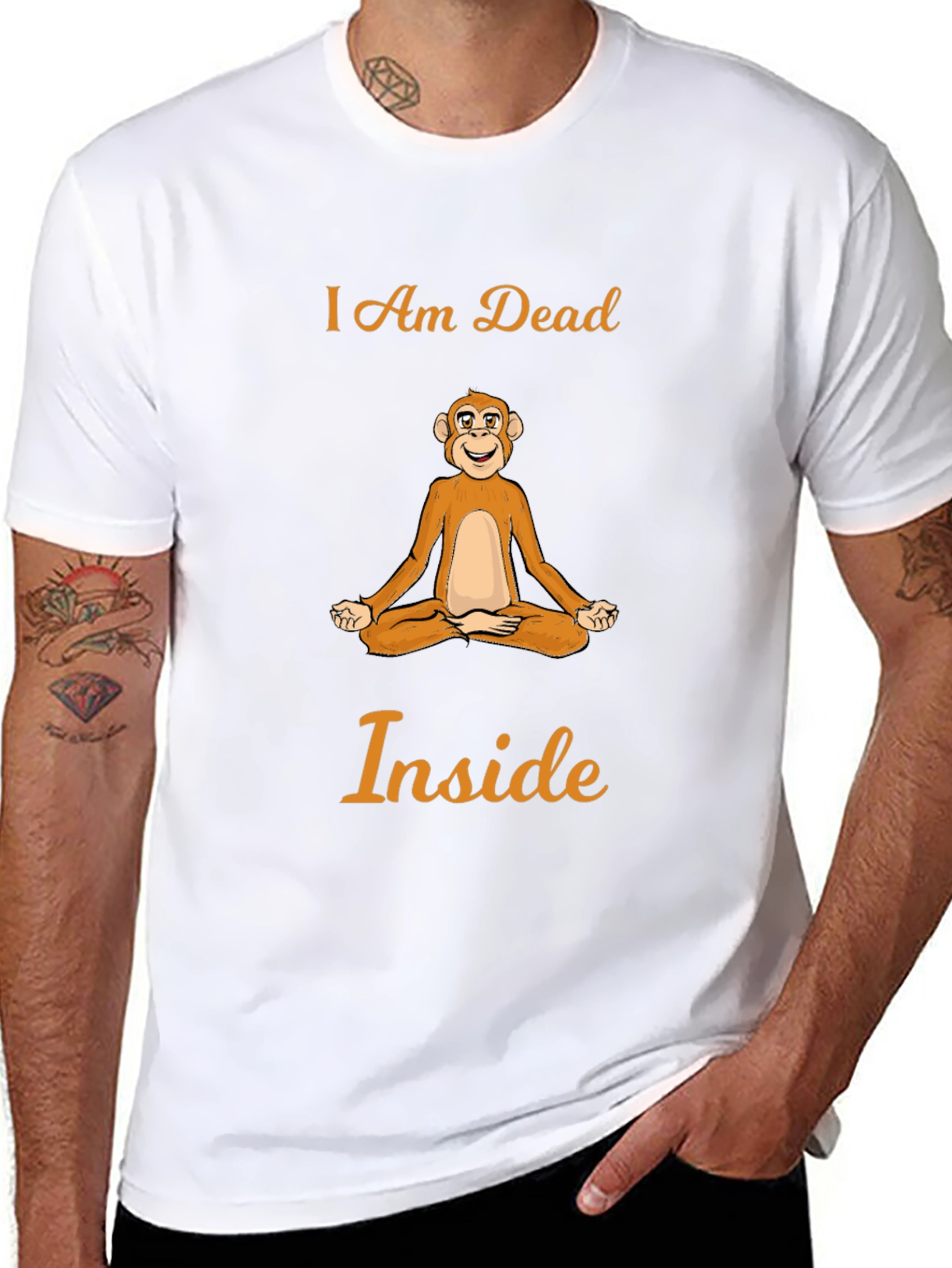 I Am Dead Inside Monkey Meditation T-Shirt