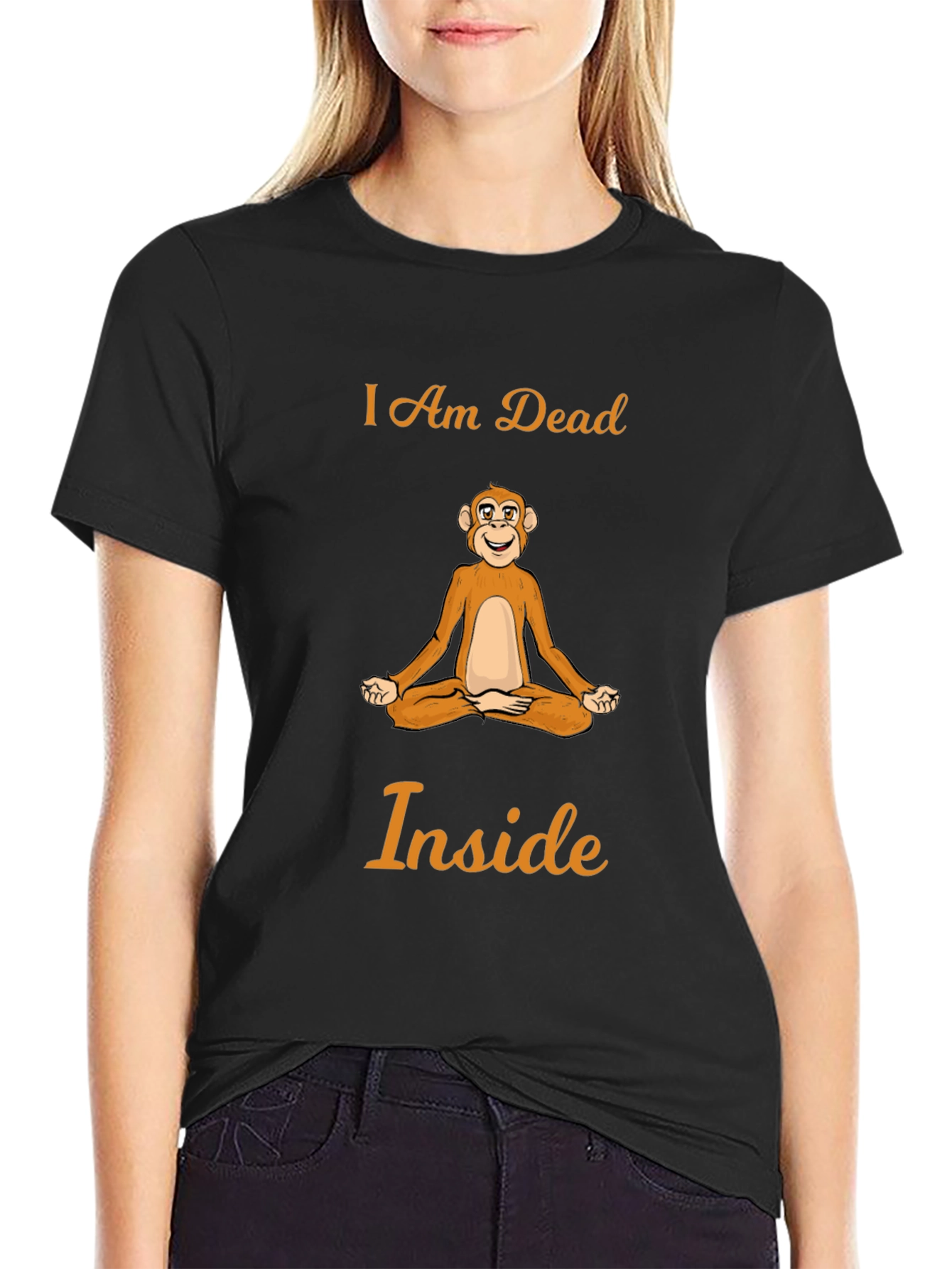 I Am Dead Inside Monkey Meditation T-Shirt