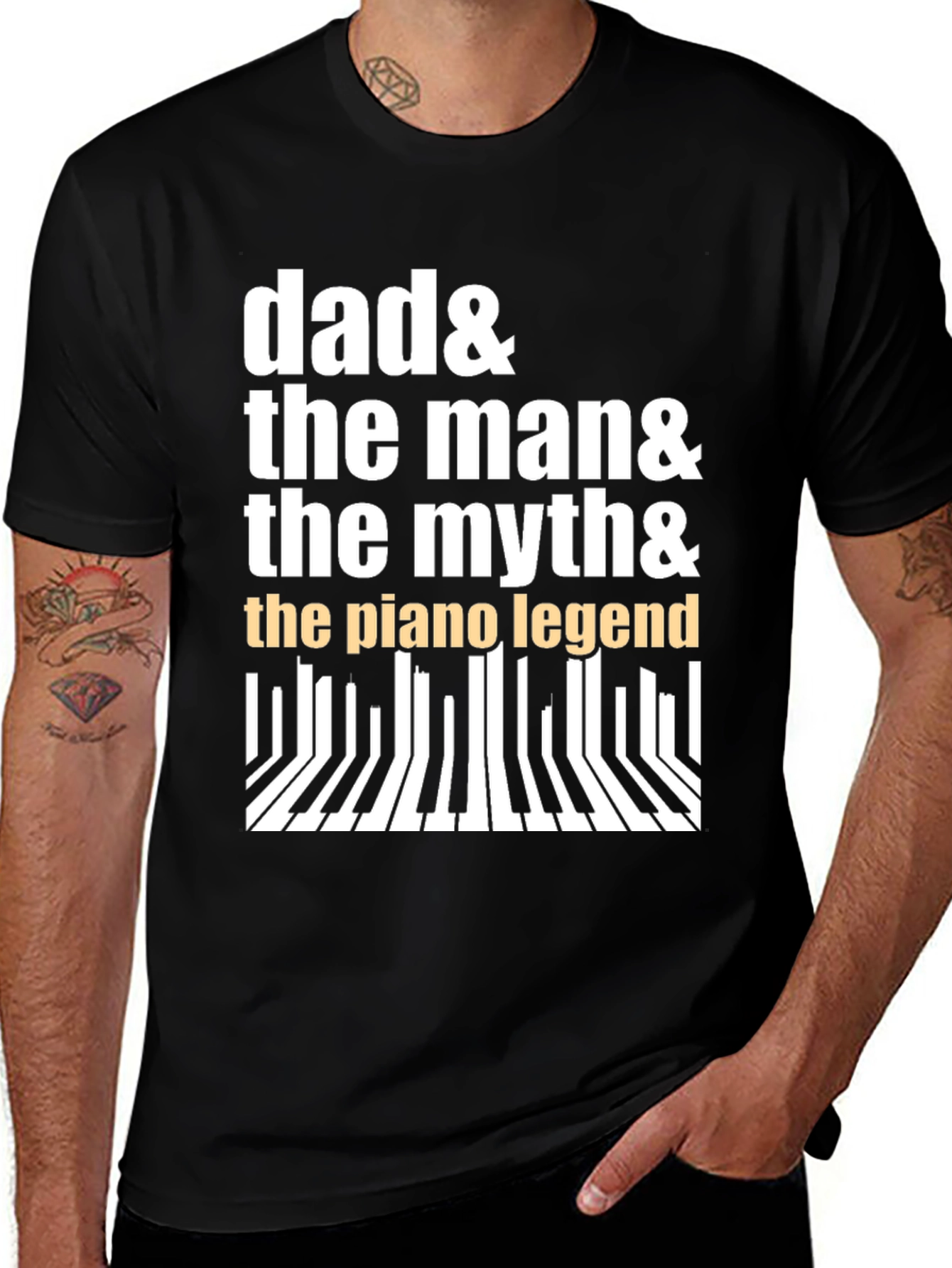 Dad Piano Legend Graphic Tee - Musician Gift