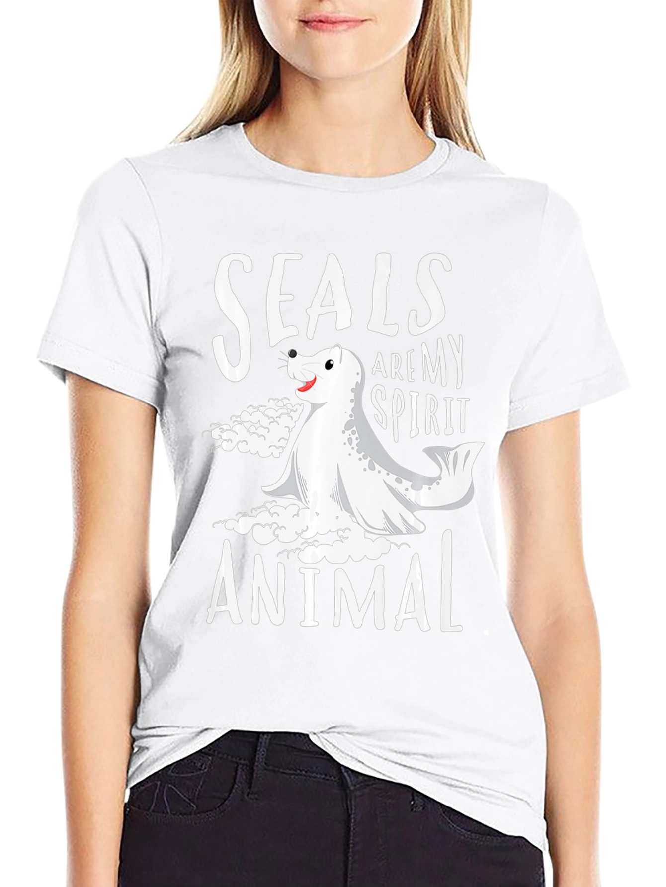 Seals Are My Spirit Animal Black T-Shirt