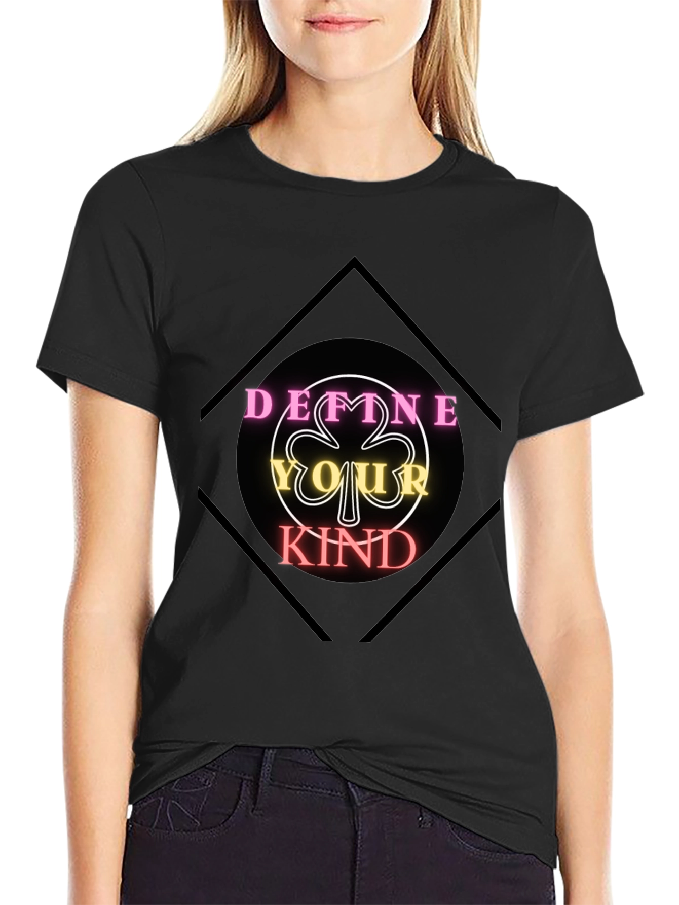 Define Your Kind Graphic Tee - Black Cotton Shirt