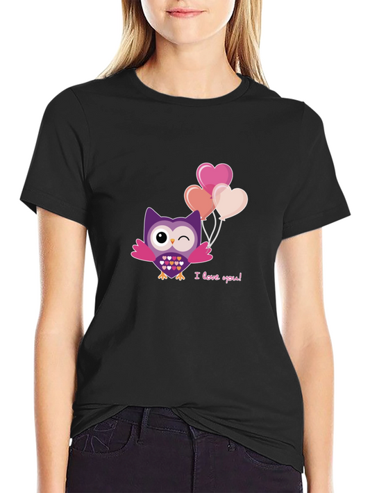 Cute Owl I Love You T-Shirt - Valentines Day Gift
