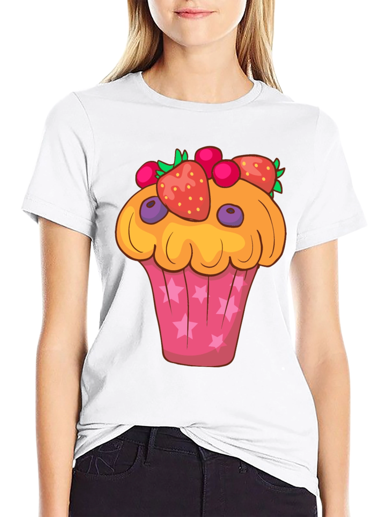 Cute Cupcake Graphic Tee - Fun Food T-Shirt