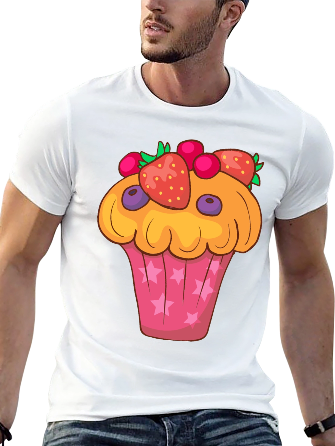 Cute Cupcake Graphic Tee - Fun Food T-Shirt