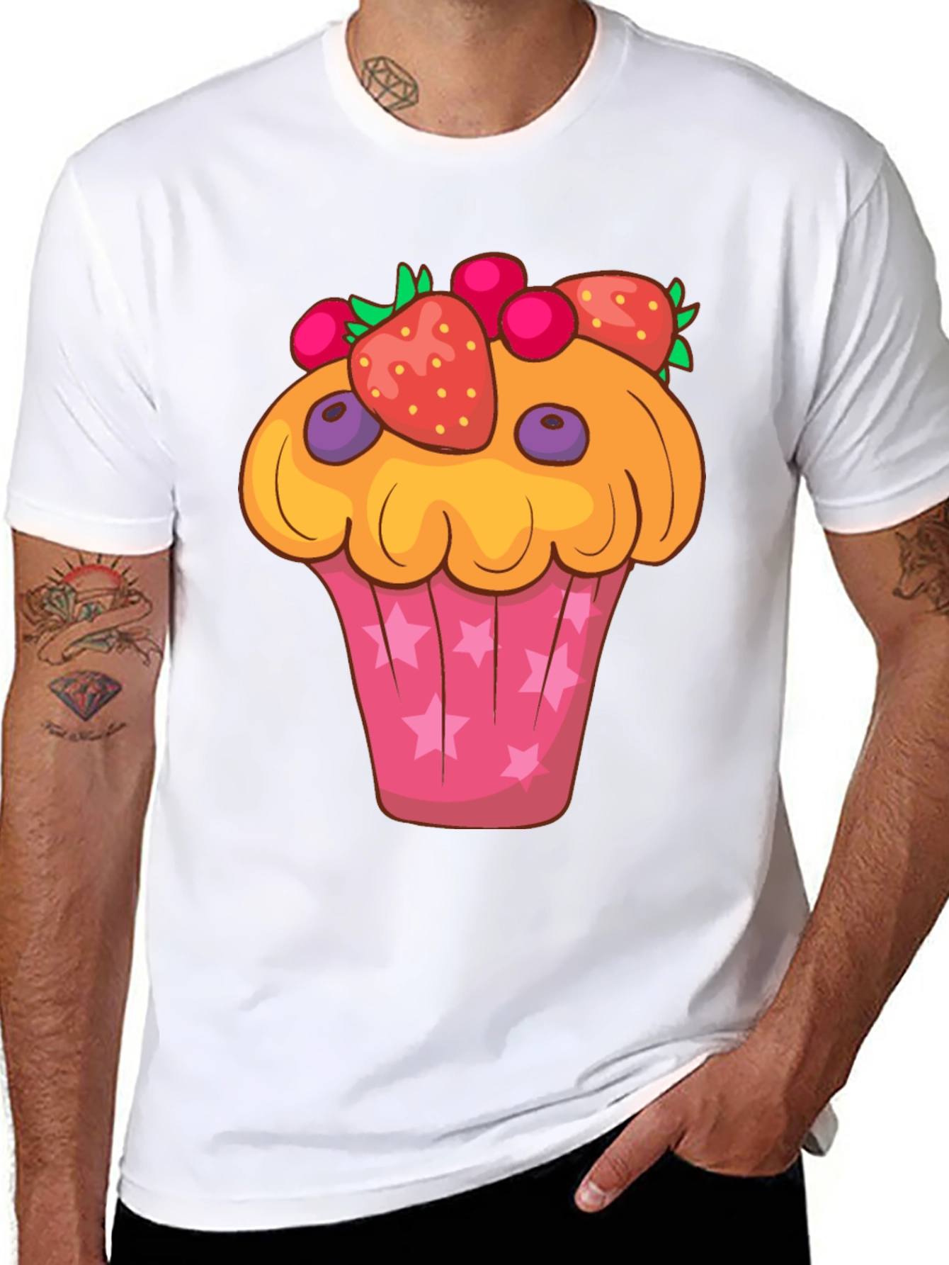 Cute Cupcake Graphic Tee - Fun Food T-Shirt
