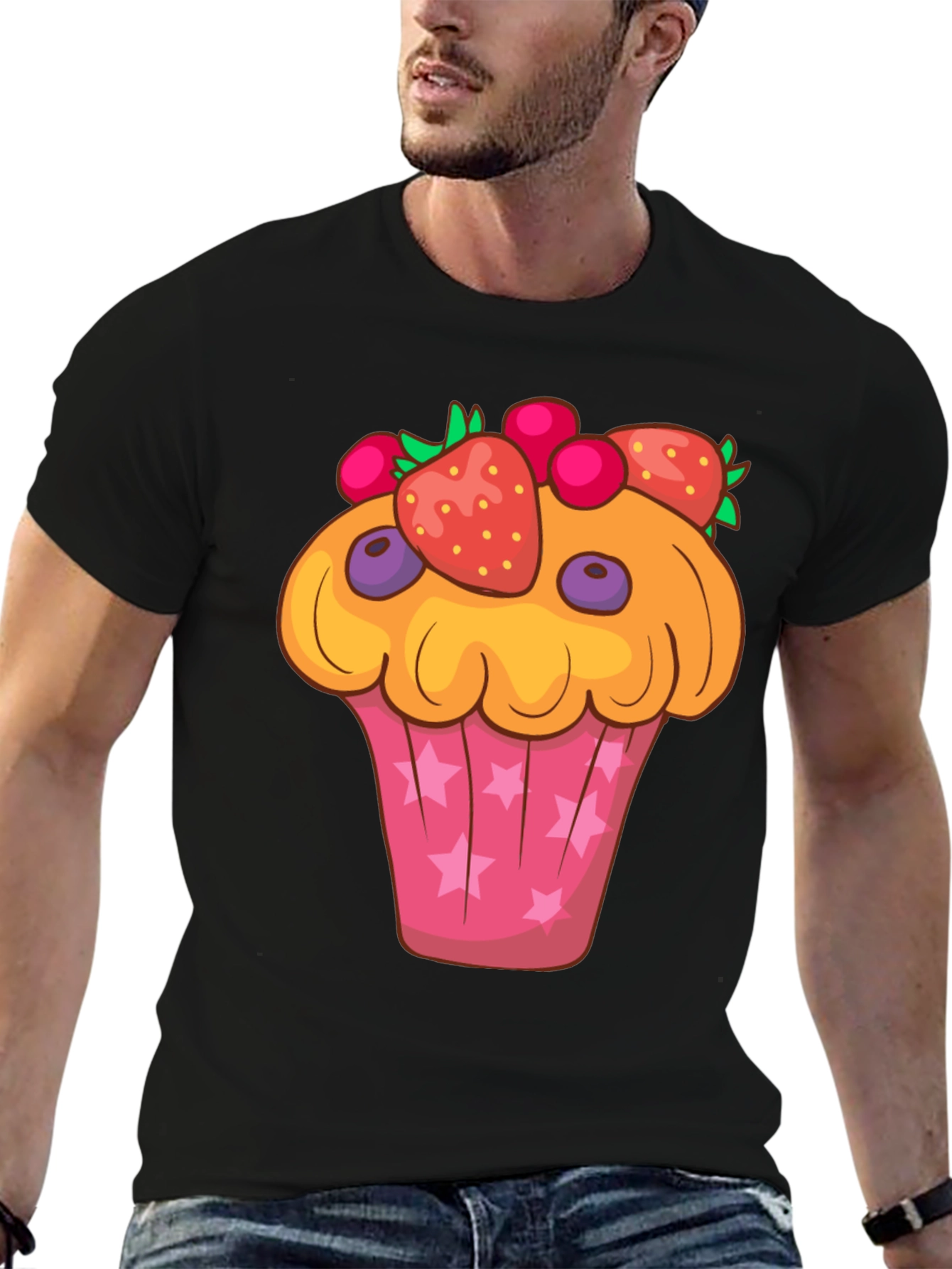 Cute Cupcake Graphic Tee - Fun Food T-Shirt