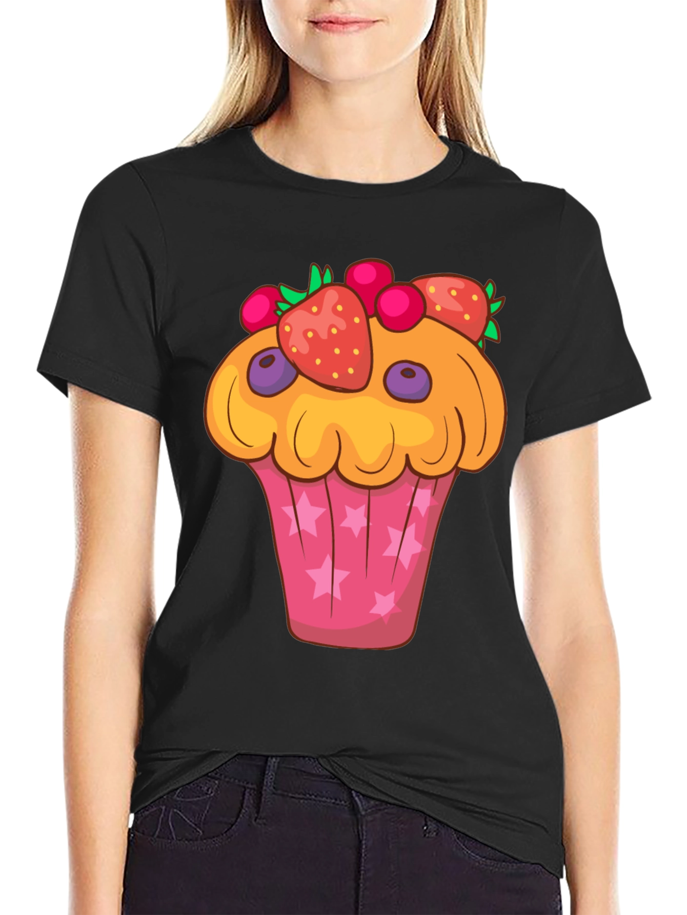 Cute Cupcake Graphic Tee - Fun Food T-Shirt