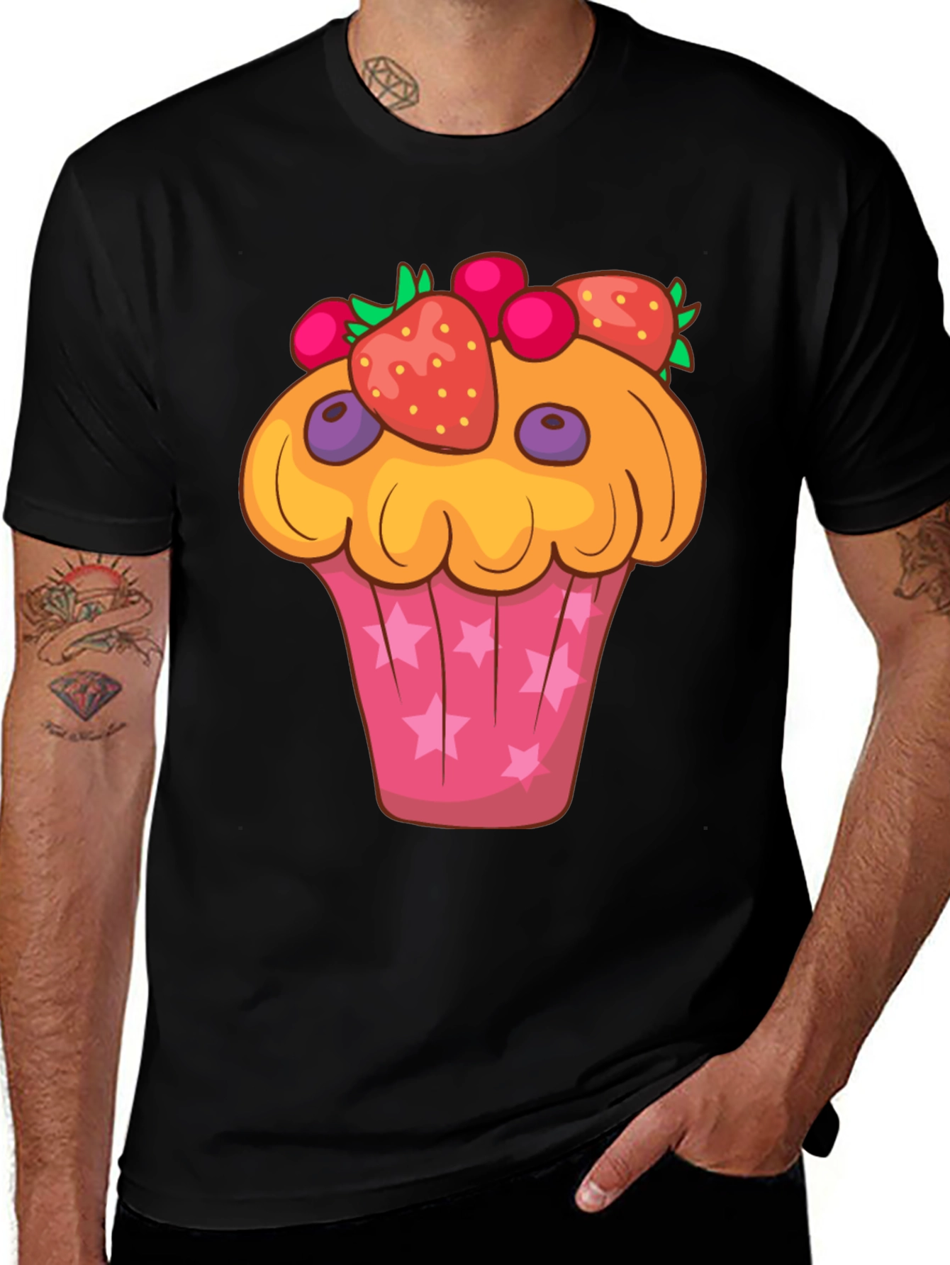 Cute Cupcake Graphic Tee - Fun Food T-Shirt