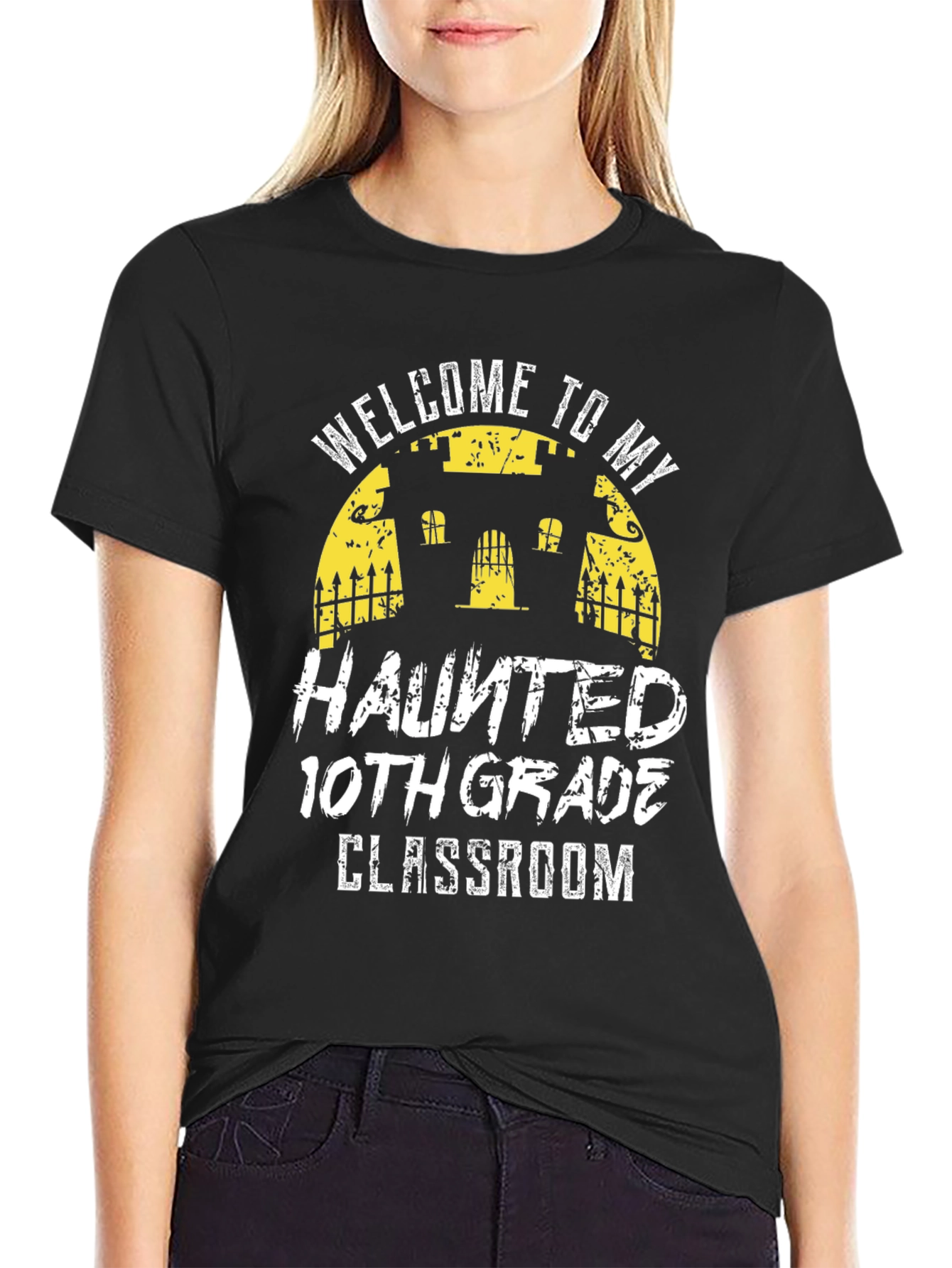Haunted 10th Grade Classroom Tee