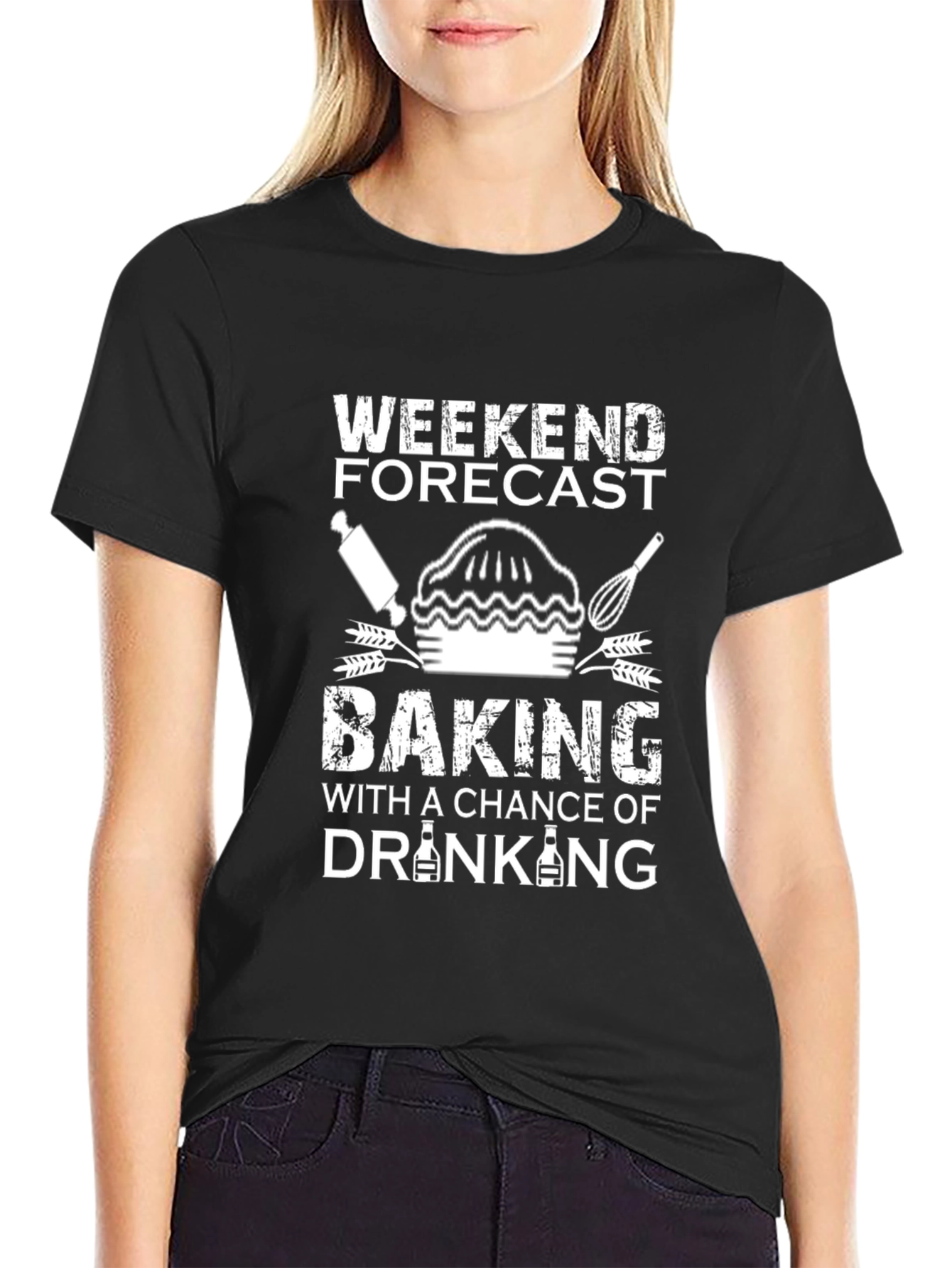 Weekend Baking & Drinking Graphic Tee - Black