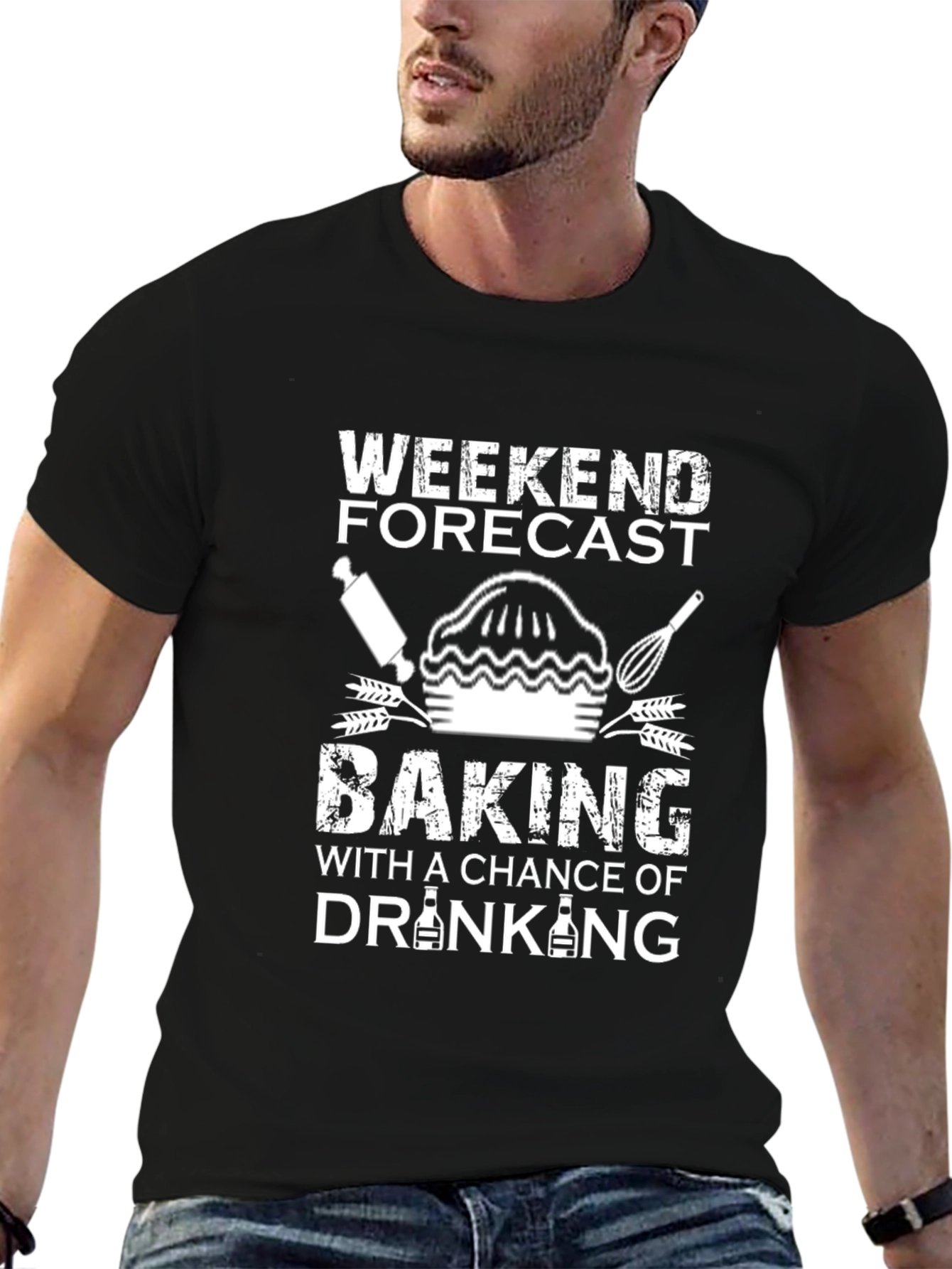 Weekend Baking & Drinking Graphic Tee - Black