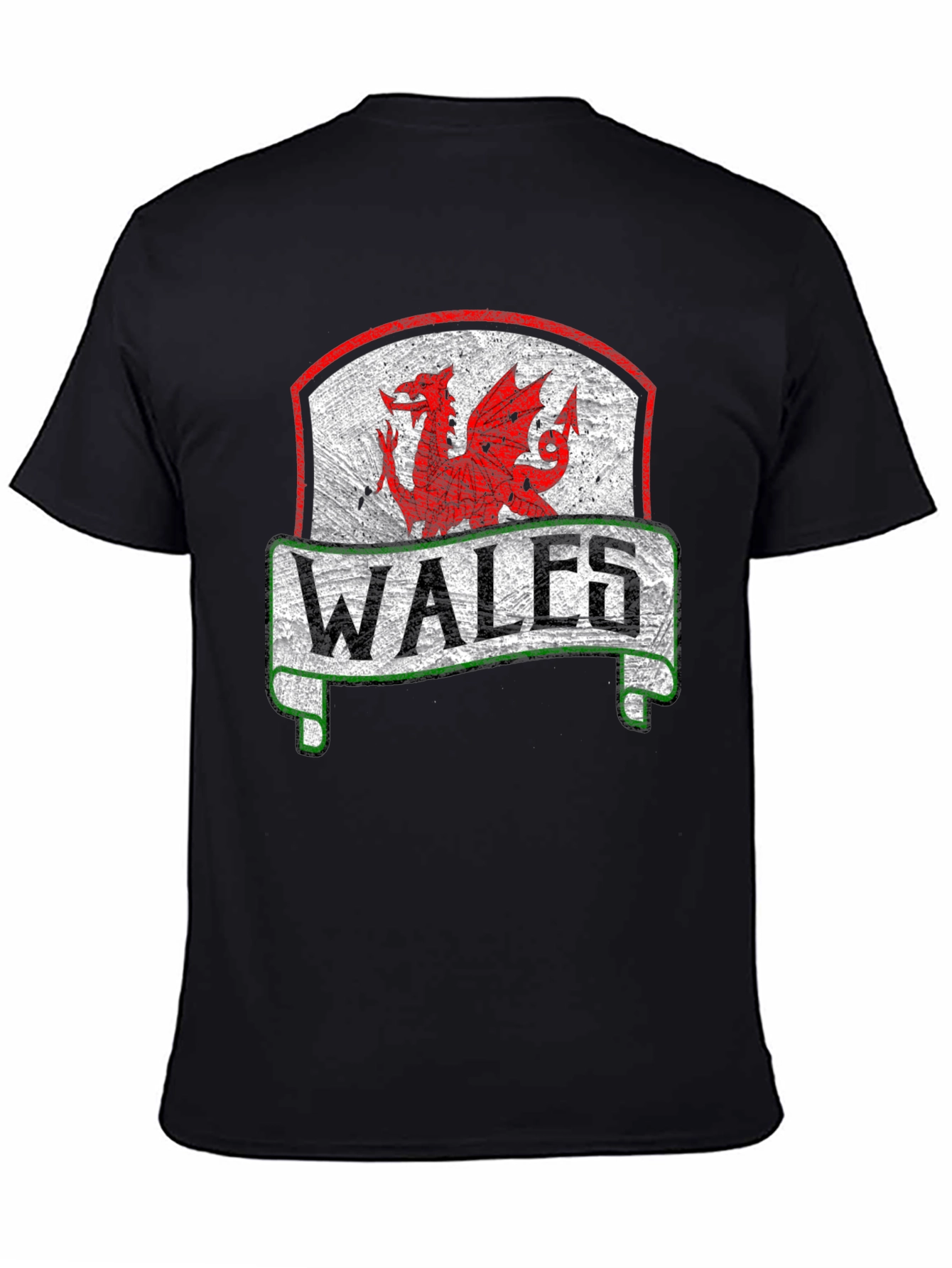 Wales Dragon Crest Black T-Shirt