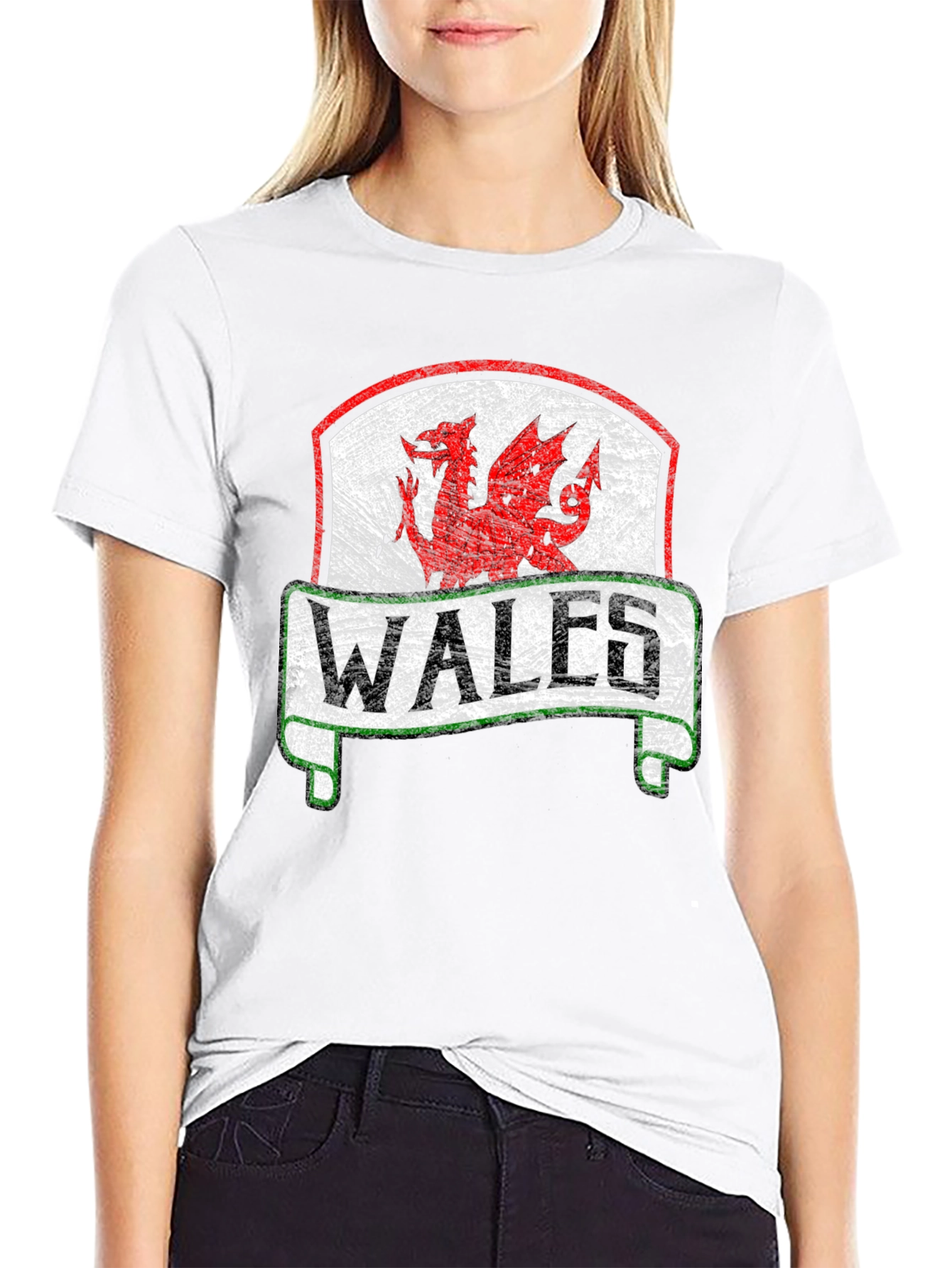 Wales Dragon Crest Black T-Shirt