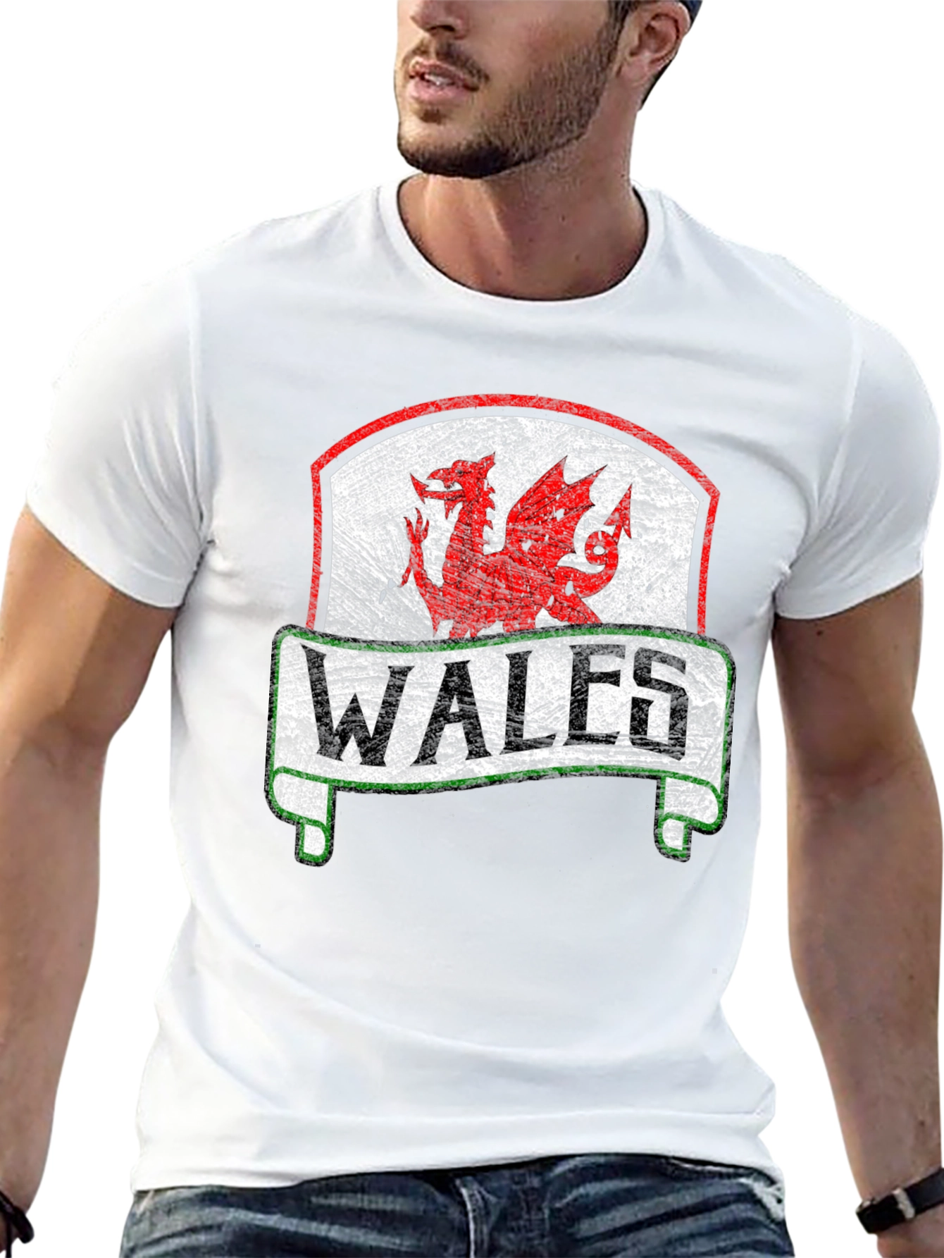 Wales Dragon Crest Black T-Shirt