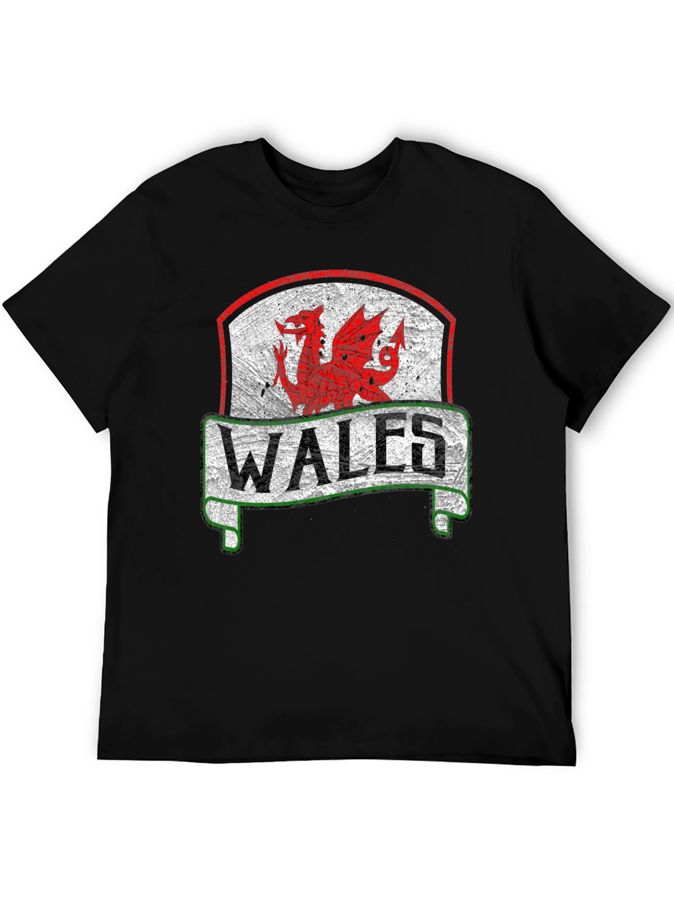 Wales Dragon Crest Black T-Shirt
