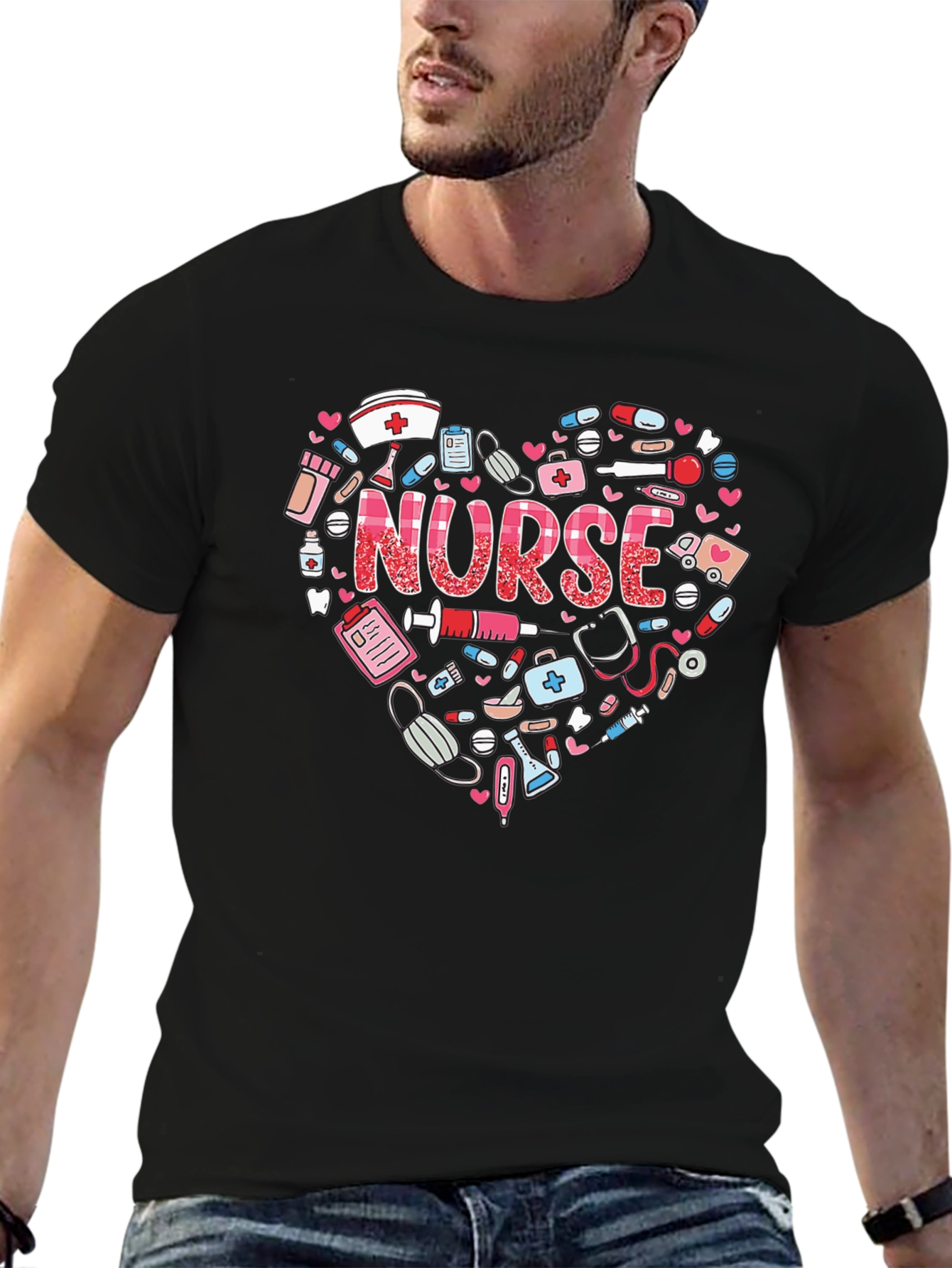 Nurse Heart Graphic T-Shirt - Healthcare Hero Appreciation