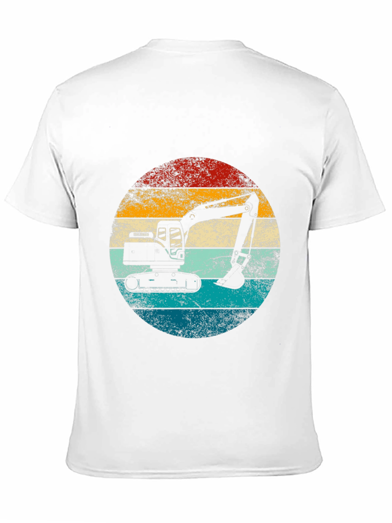 Excavator Retro Sunset Graphic Tee