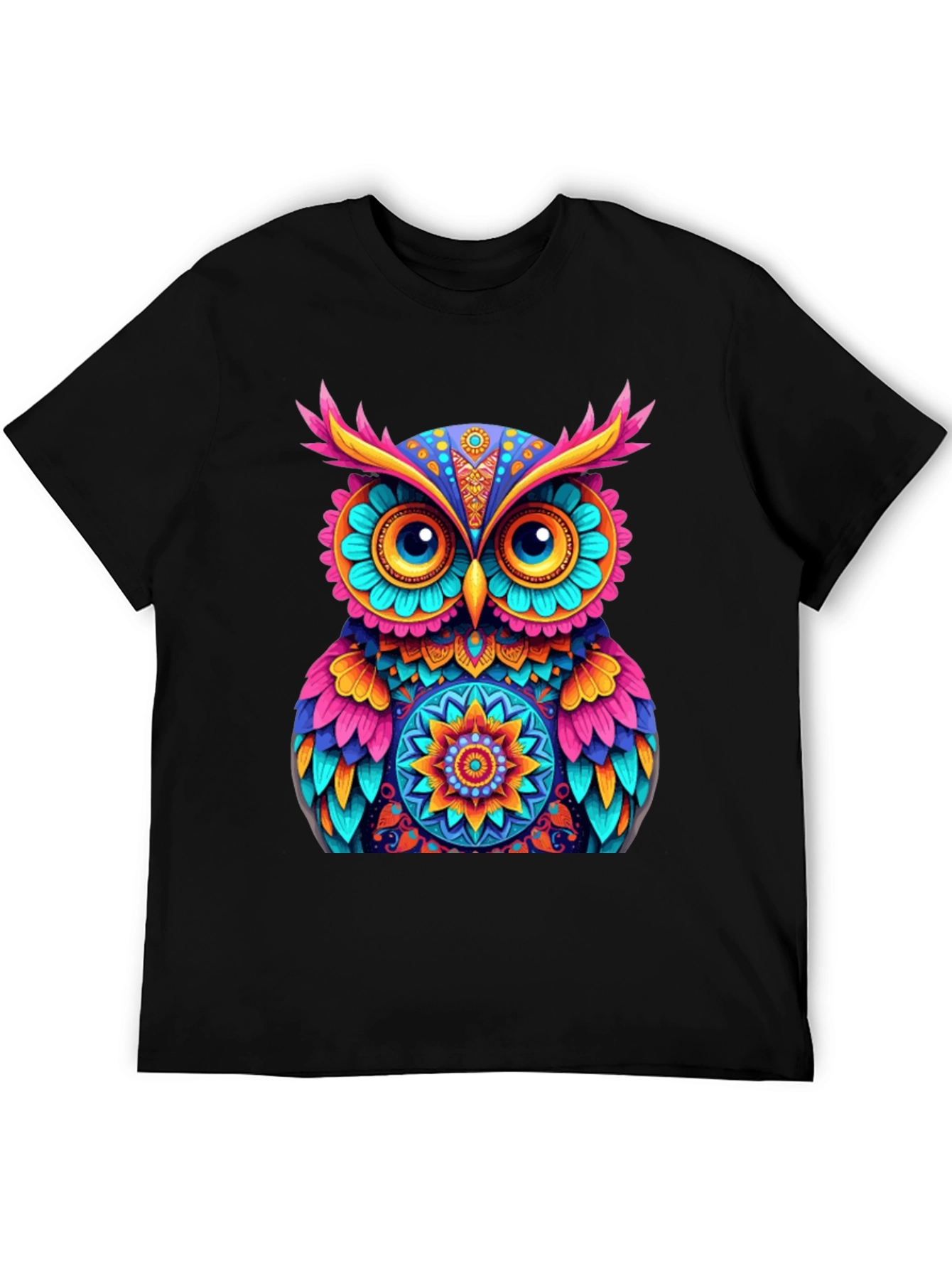 Colorful Owl Graphic T-Shirt