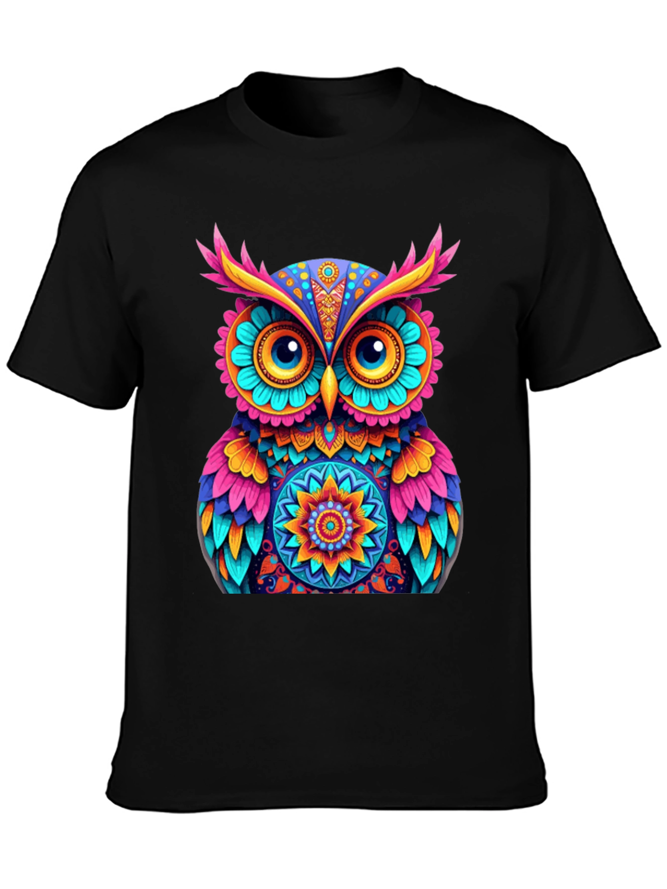 Colorful Owl Graphic T-Shirt