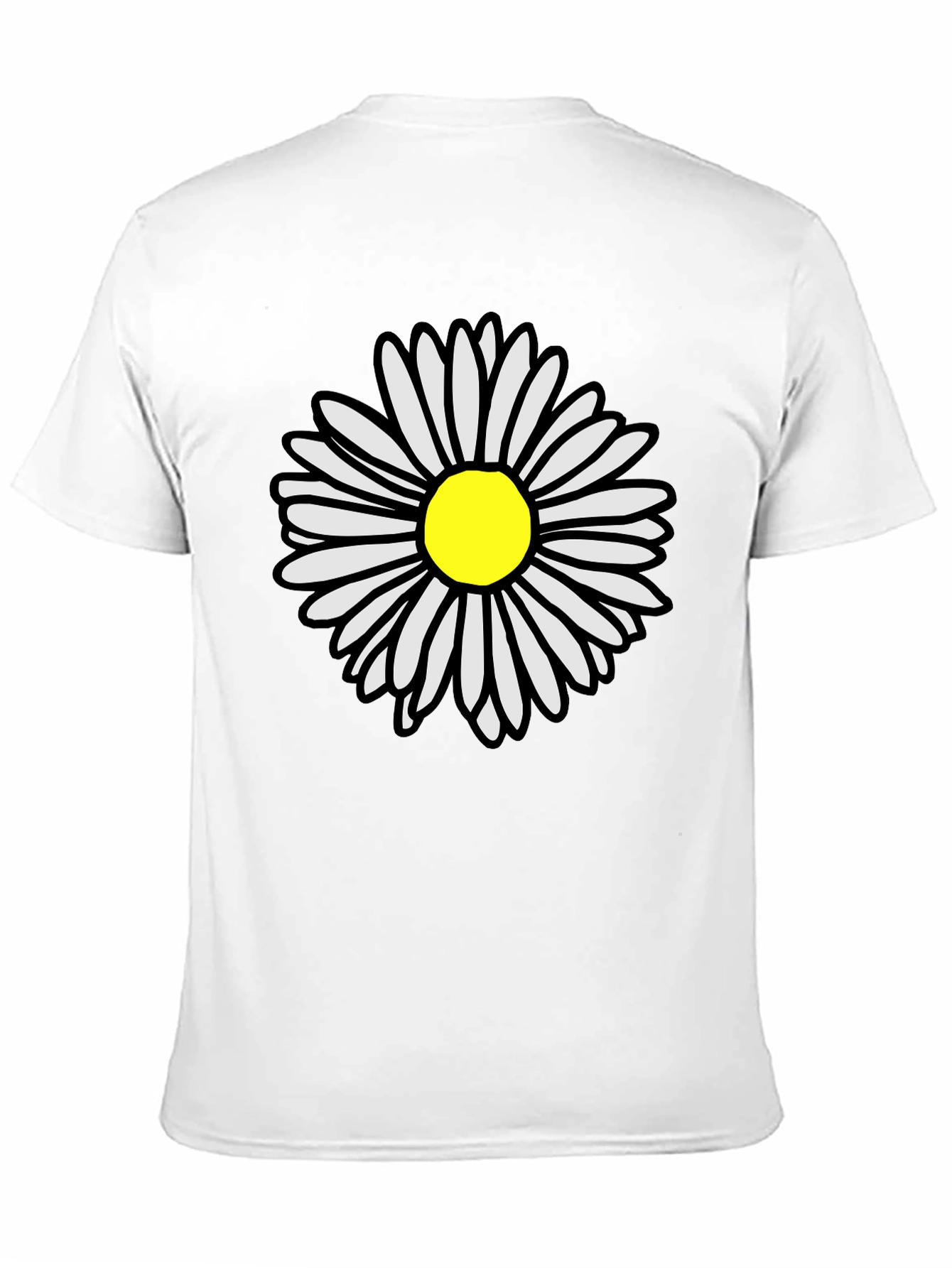 Daisy Flower Graphic Tee - Casual Black T-Shirt