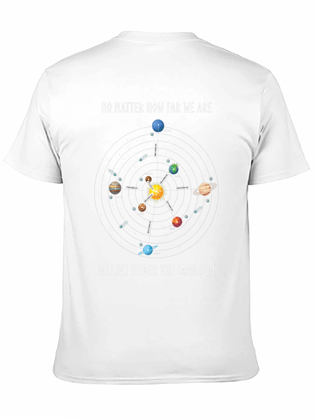 No Matter How Far We Are Solar System T-Shirt