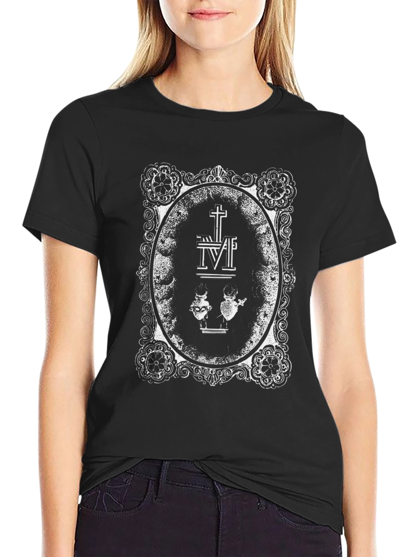 Sacred Hearts Black T-Shirt