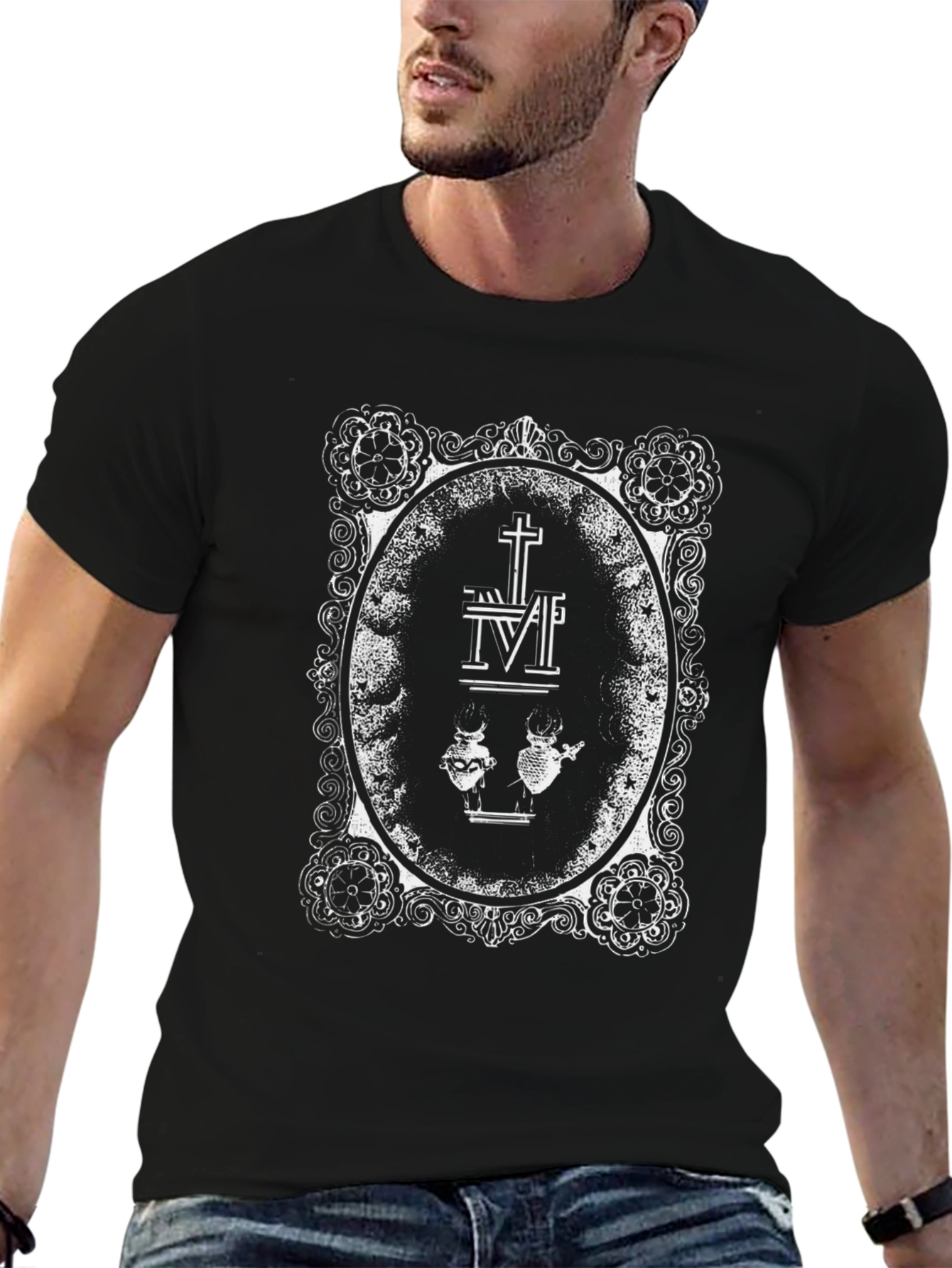 Sacred Hearts Black T-Shirt