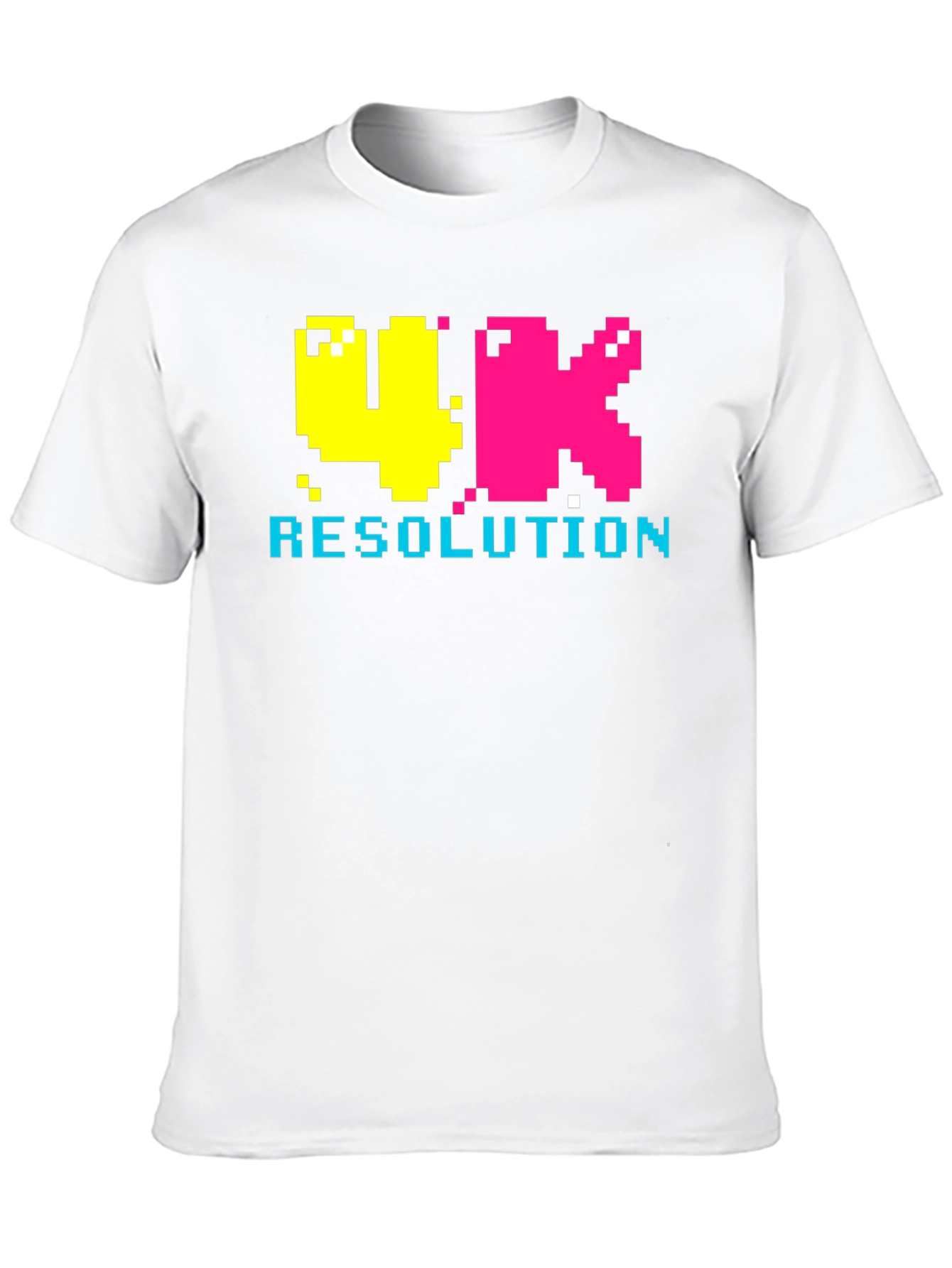 Retro 4K Resolution Pixel Art Black T-Shirt