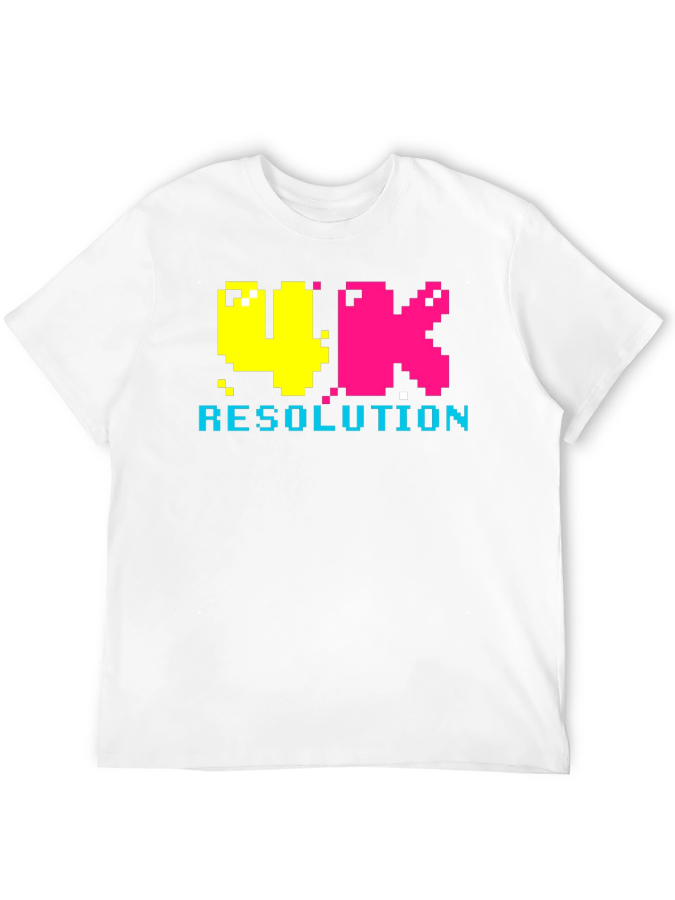 Retro 4K Resolution Pixel Art Black T-Shirt