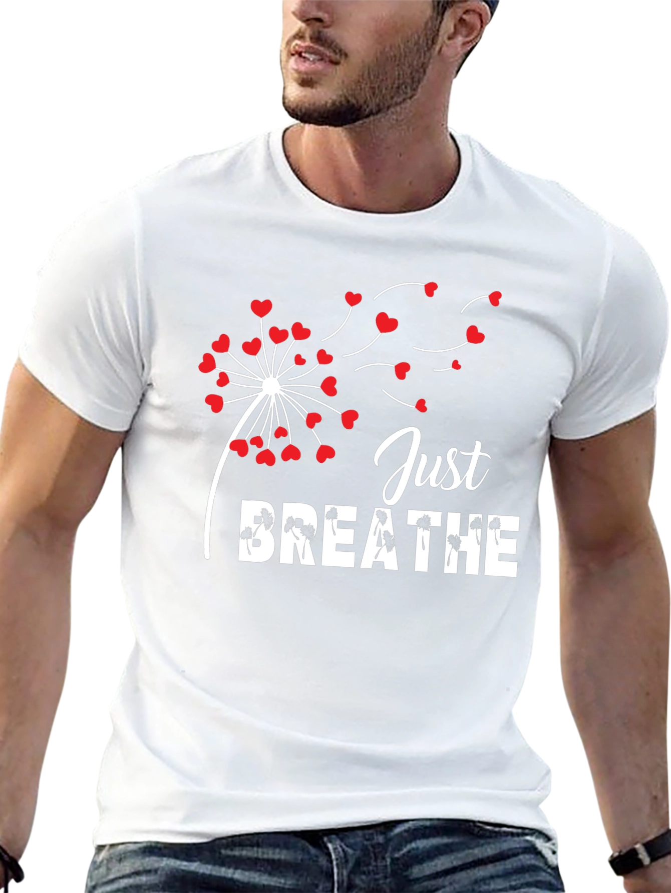 Just Breathe Dandelion Heart T-Shirt