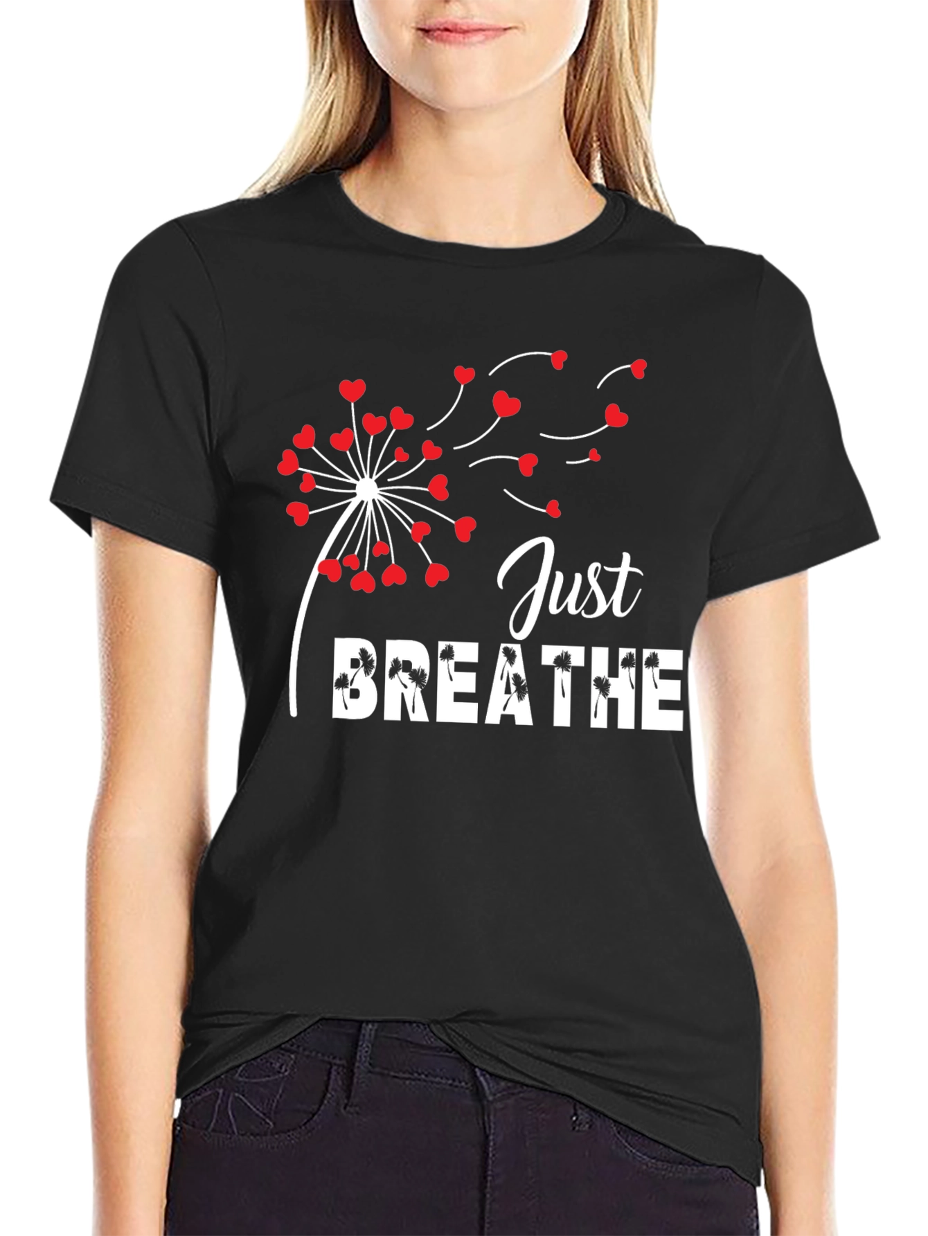 Just Breathe Dandelion Heart T-Shirt