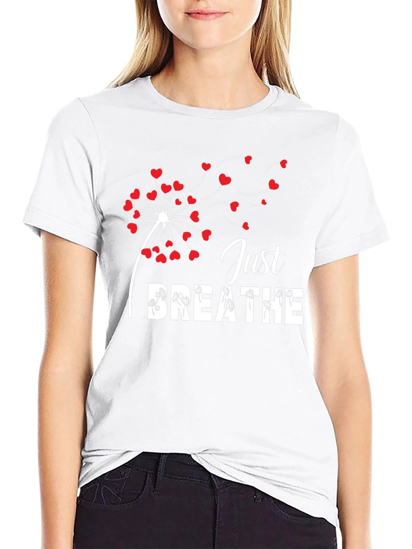 Just Breathe Dandelion Heart T-Shirt