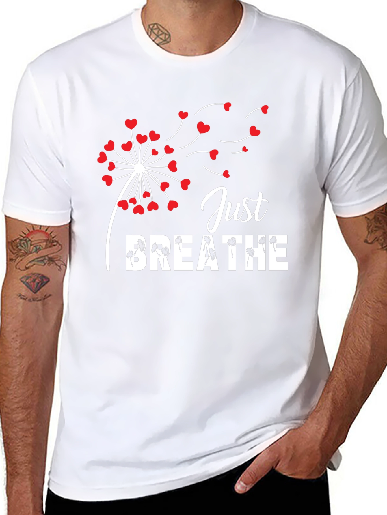 Just Breathe Dandelion Heart T-Shirt