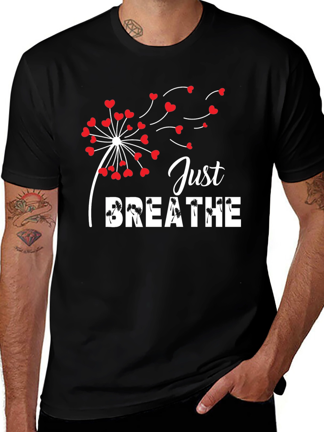 Just Breathe Dandelion Heart T-Shirt