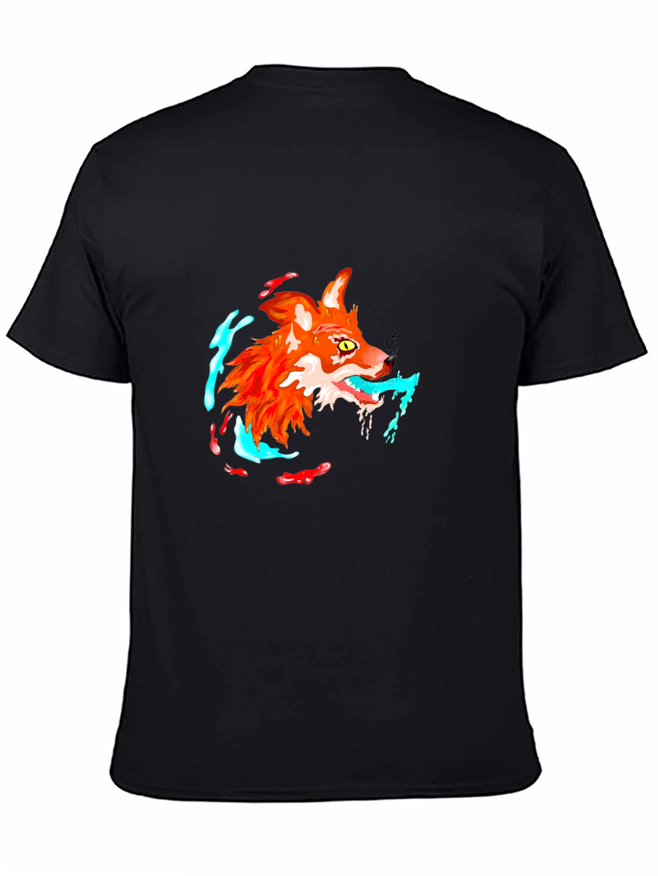 Cool Fox Graphic Black T-Shirt
