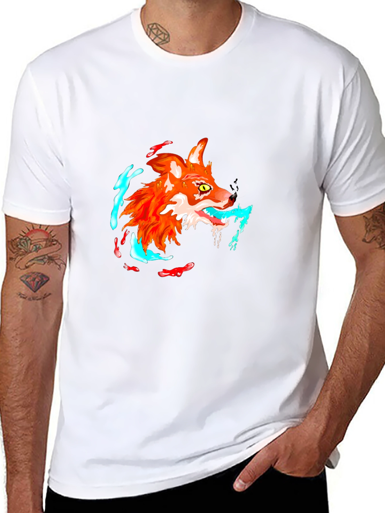 Cool Fox Graphic Black T-Shirt