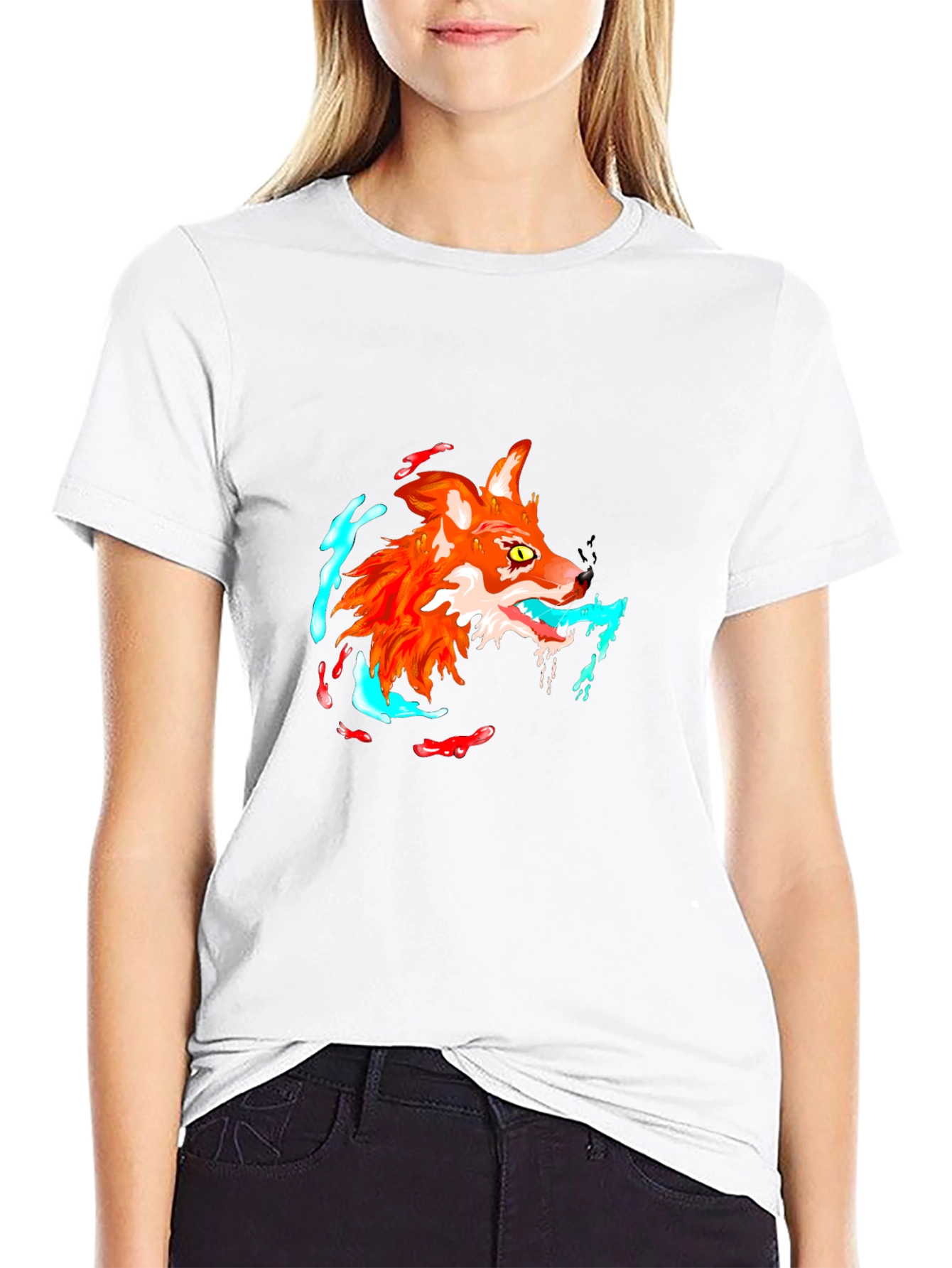 Cool Fox Graphic Black T-Shirt