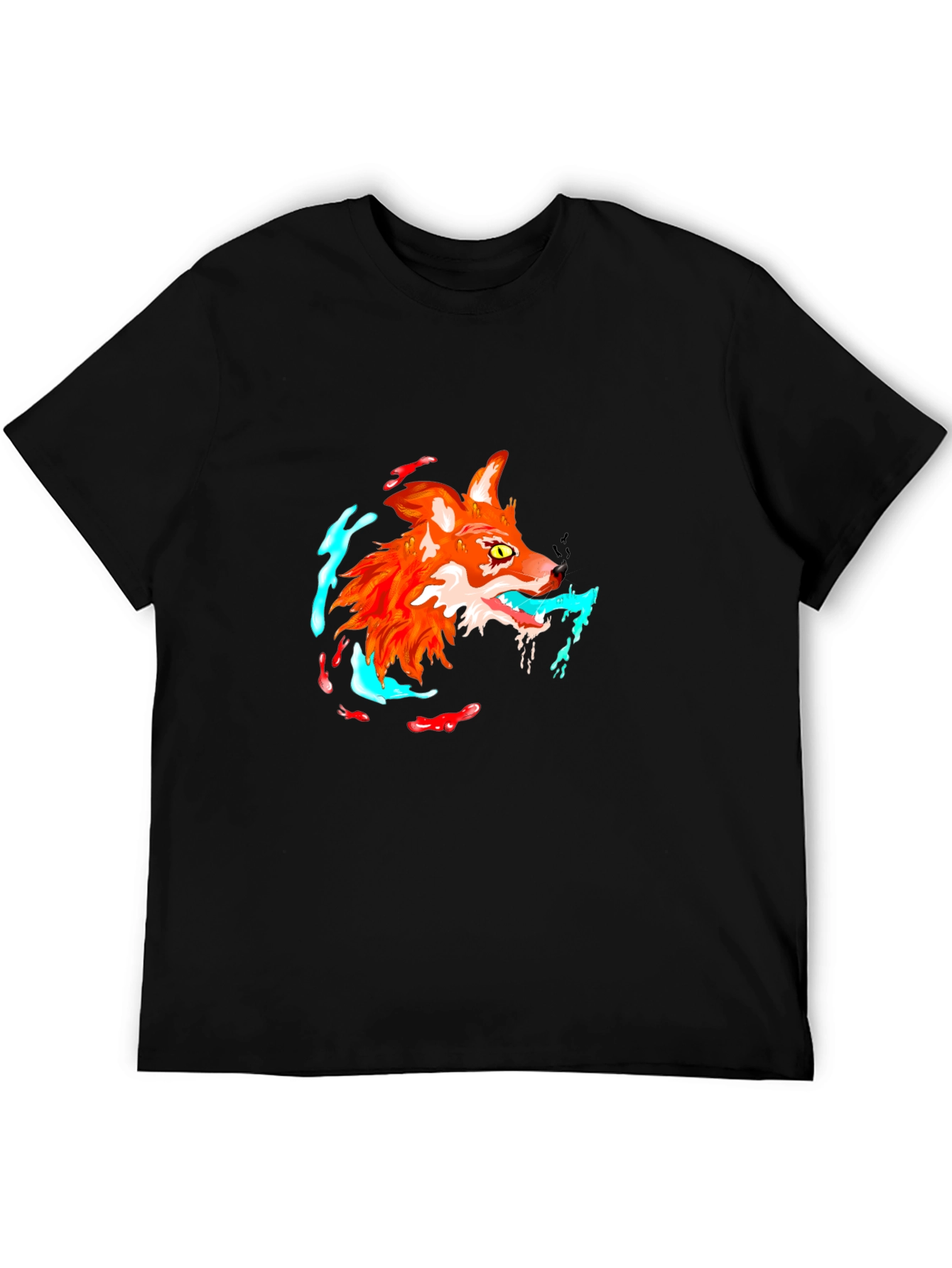 Cool Fox Graphic Black T-Shirt