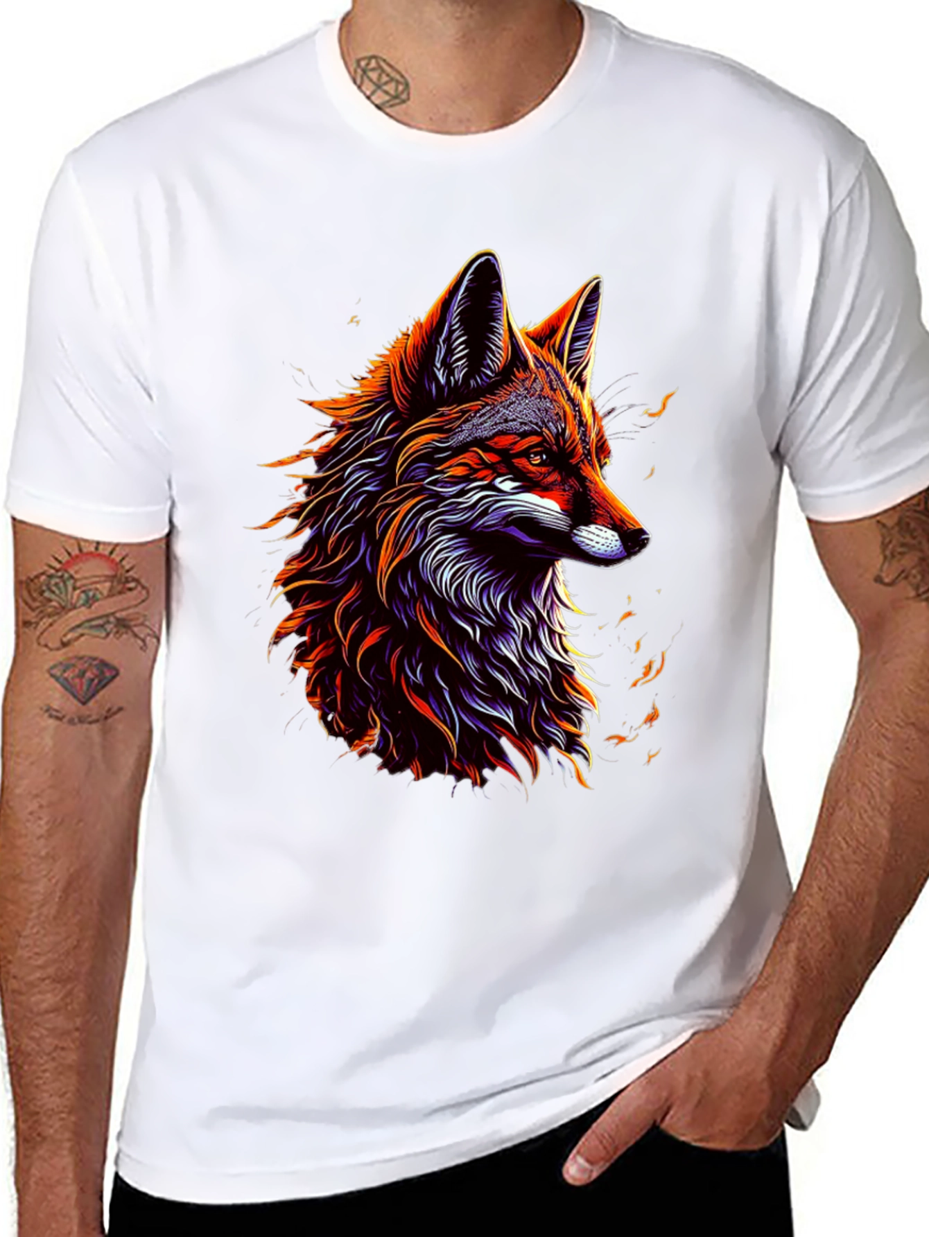 Bold Fox Graphic Tee - Mens Black T-Shirt