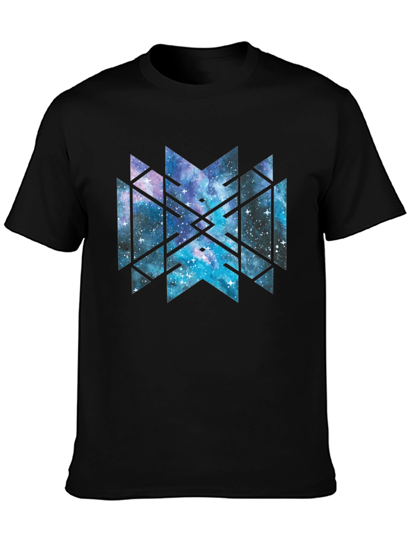 Galaxy Geometric Tee - Black Cotton Blend