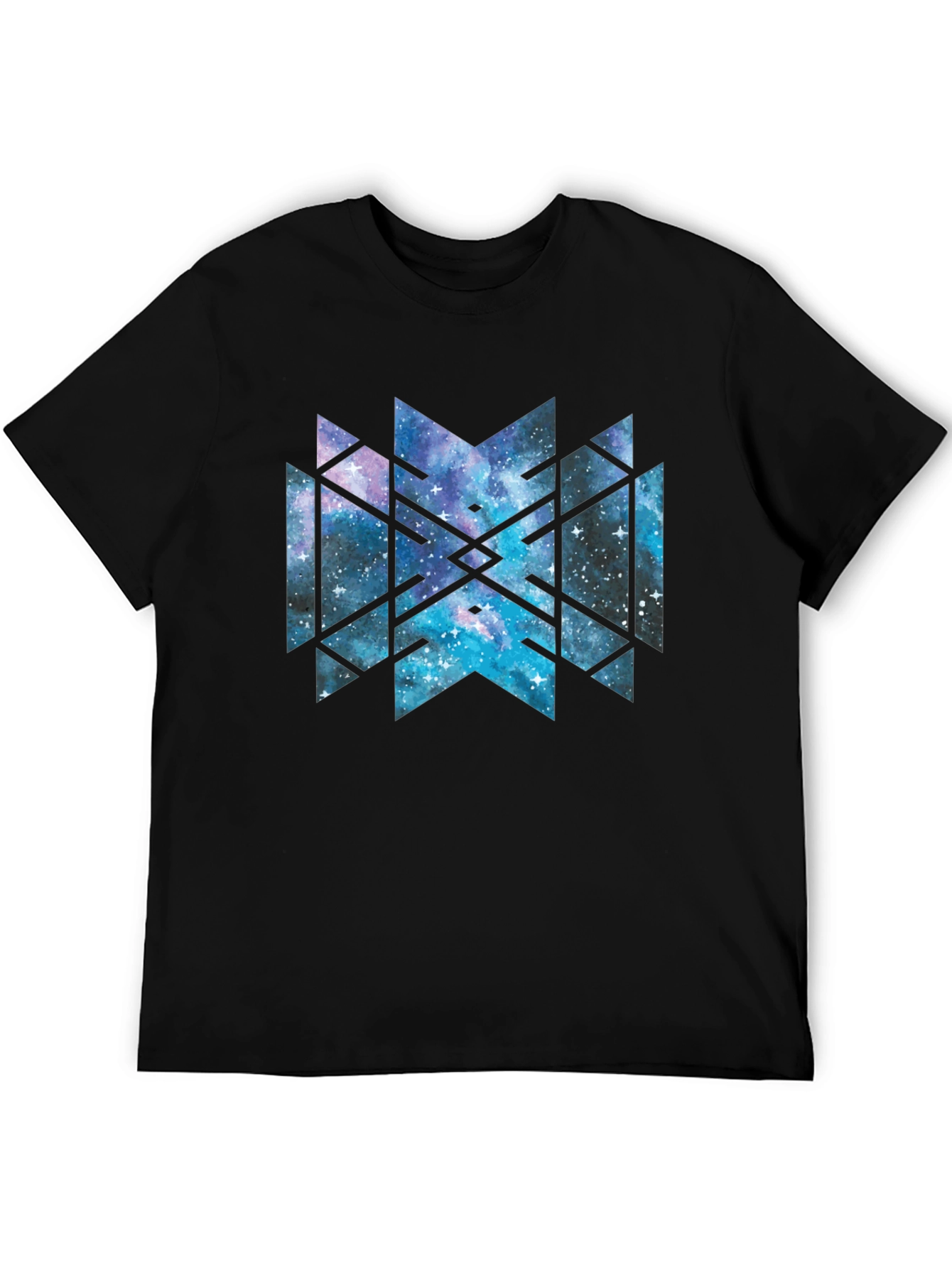 Galaxy Geometric Tee - Black Cotton Blend