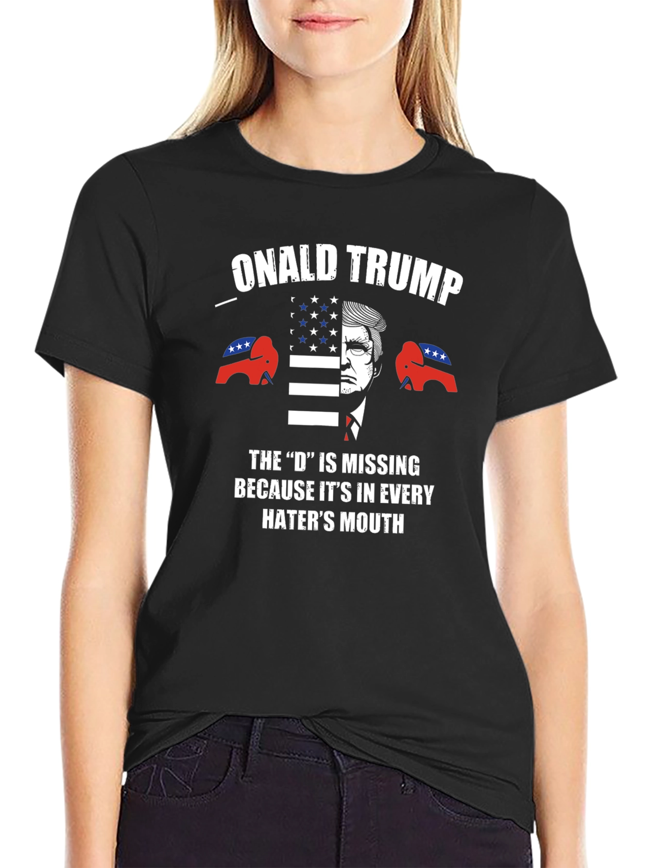 Onald Trump Haters Mouth Graphic T-Shirt