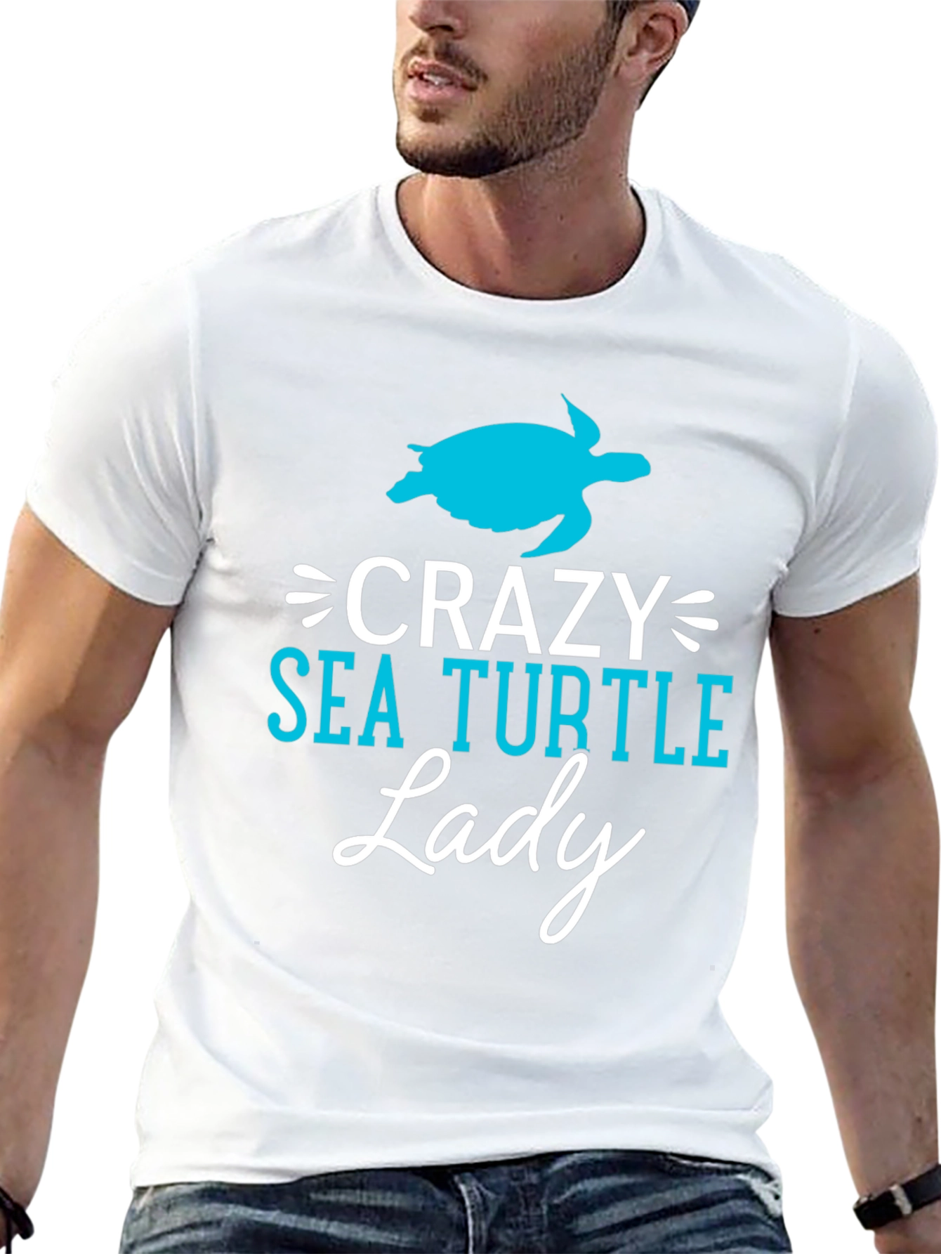 Crazy Sea Turtle Lady T-Shirt - Novelty Tee