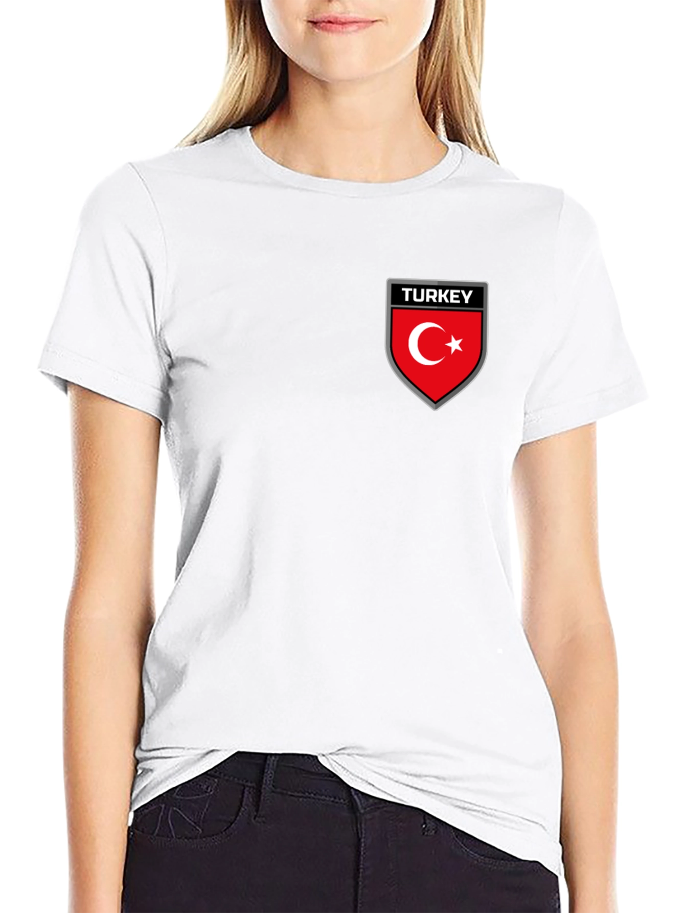 Turkey Flag Emblem Black T-Shirt