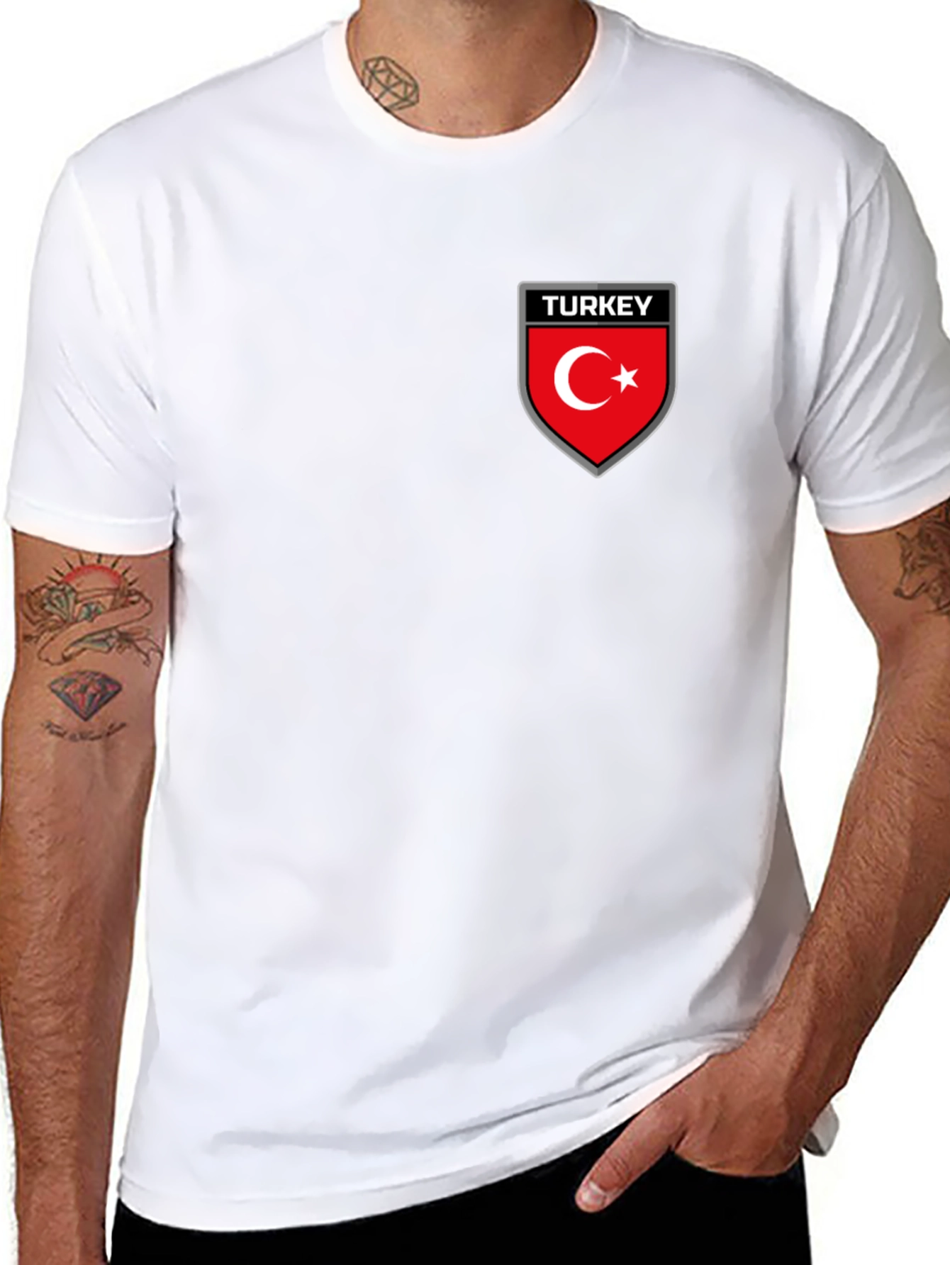 Turkey Flag Emblem Black T-Shirt