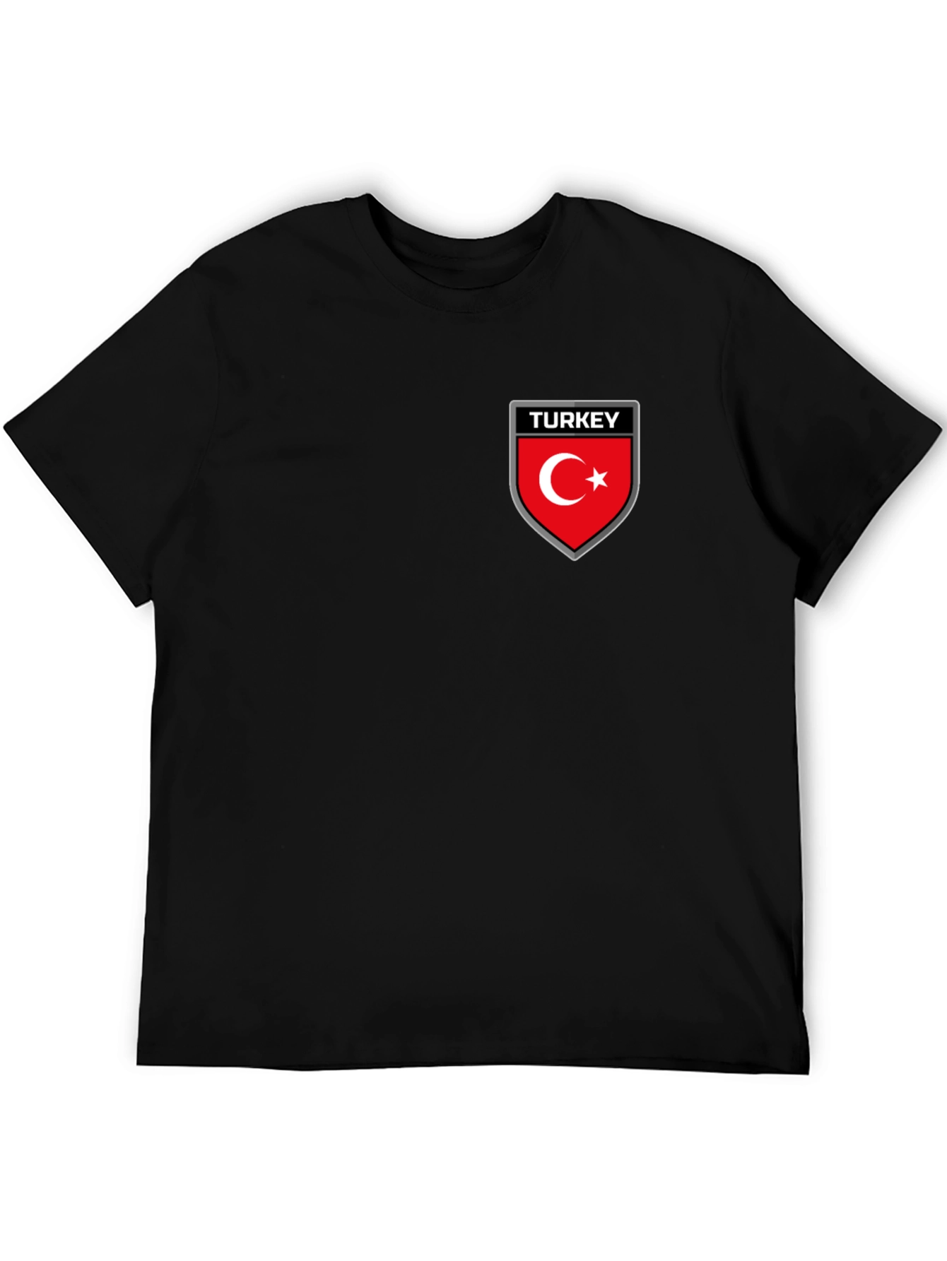 Turkey Flag Emblem Black T-Shirt