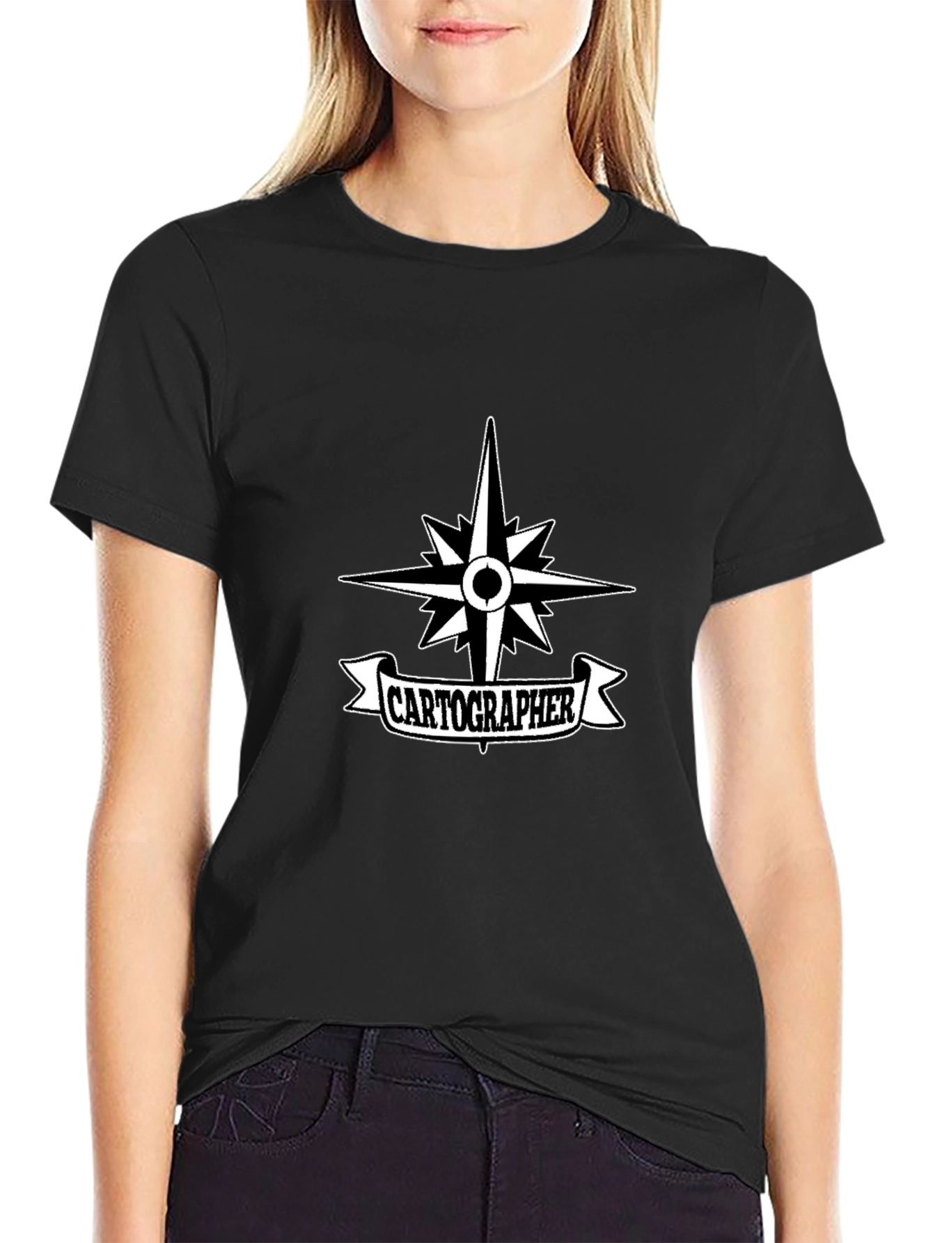 Cartographer Compass Black T-Shirt